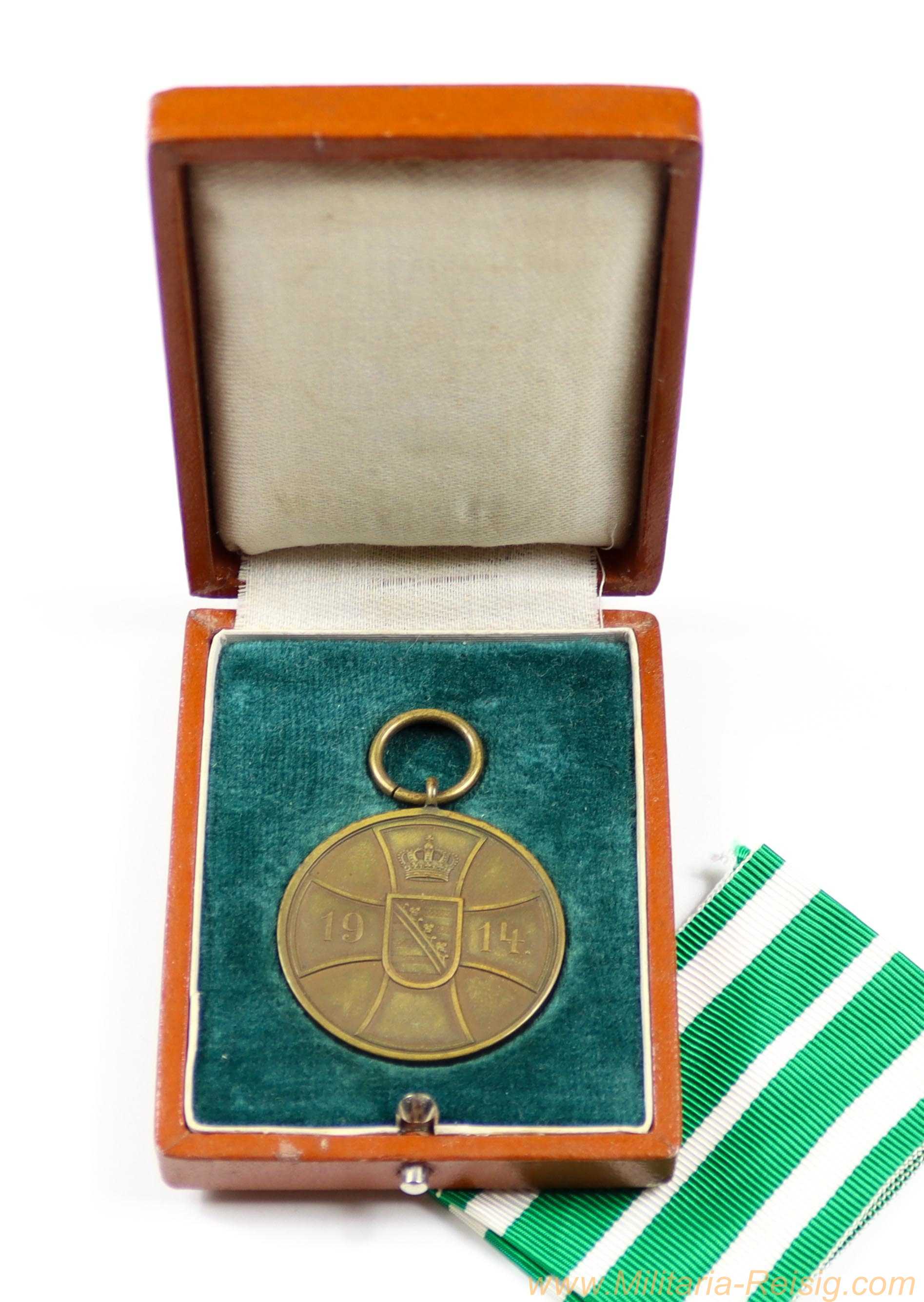 Sachsen-Altenburg Tapferkeitsmedaille 1915 in Bronze im Etui
