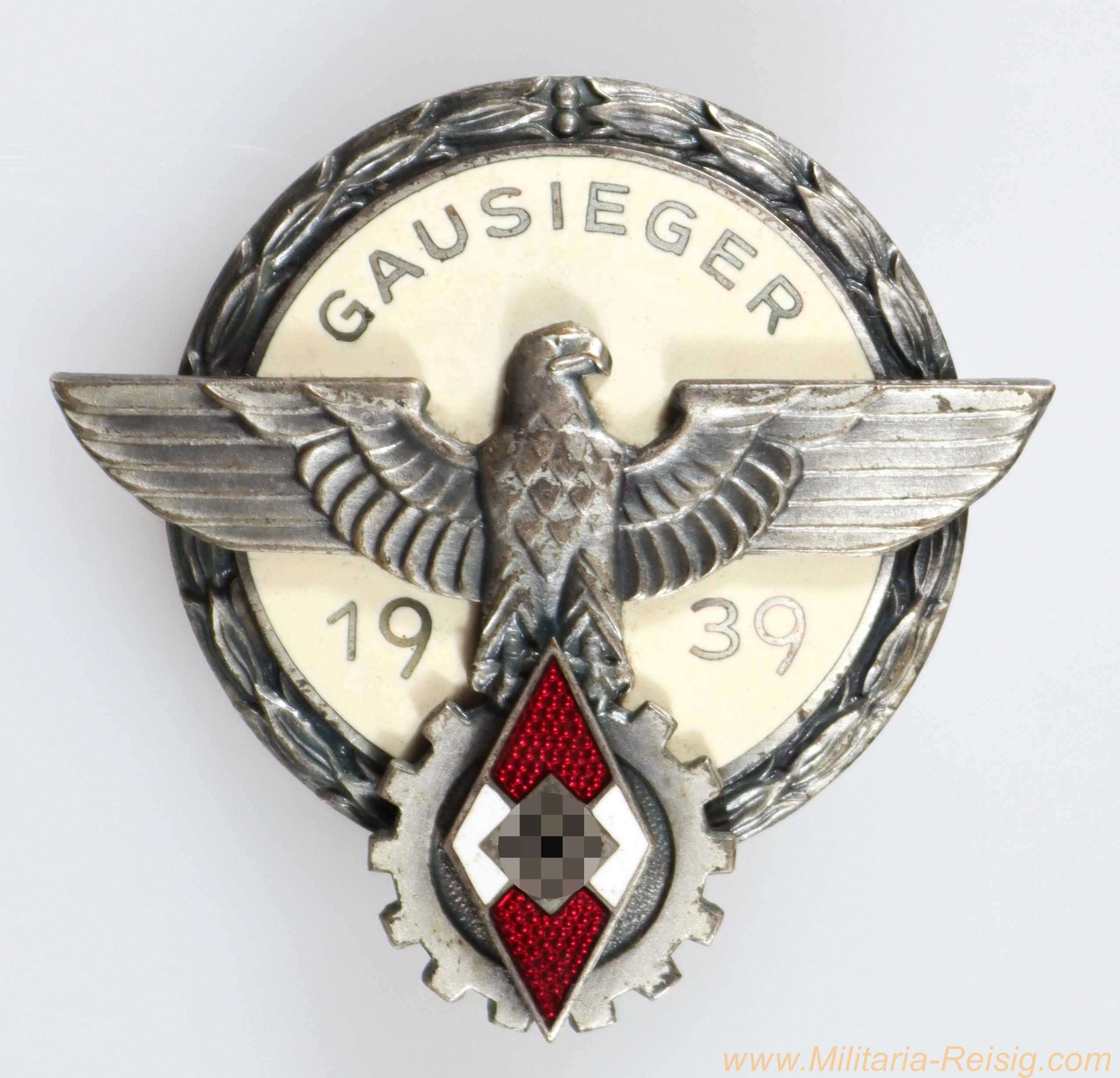 Ehrenzeichen Gausieger im Reichsberufswettkampf 1939, Hersteller Gustav Brehmer, Markneukirchen