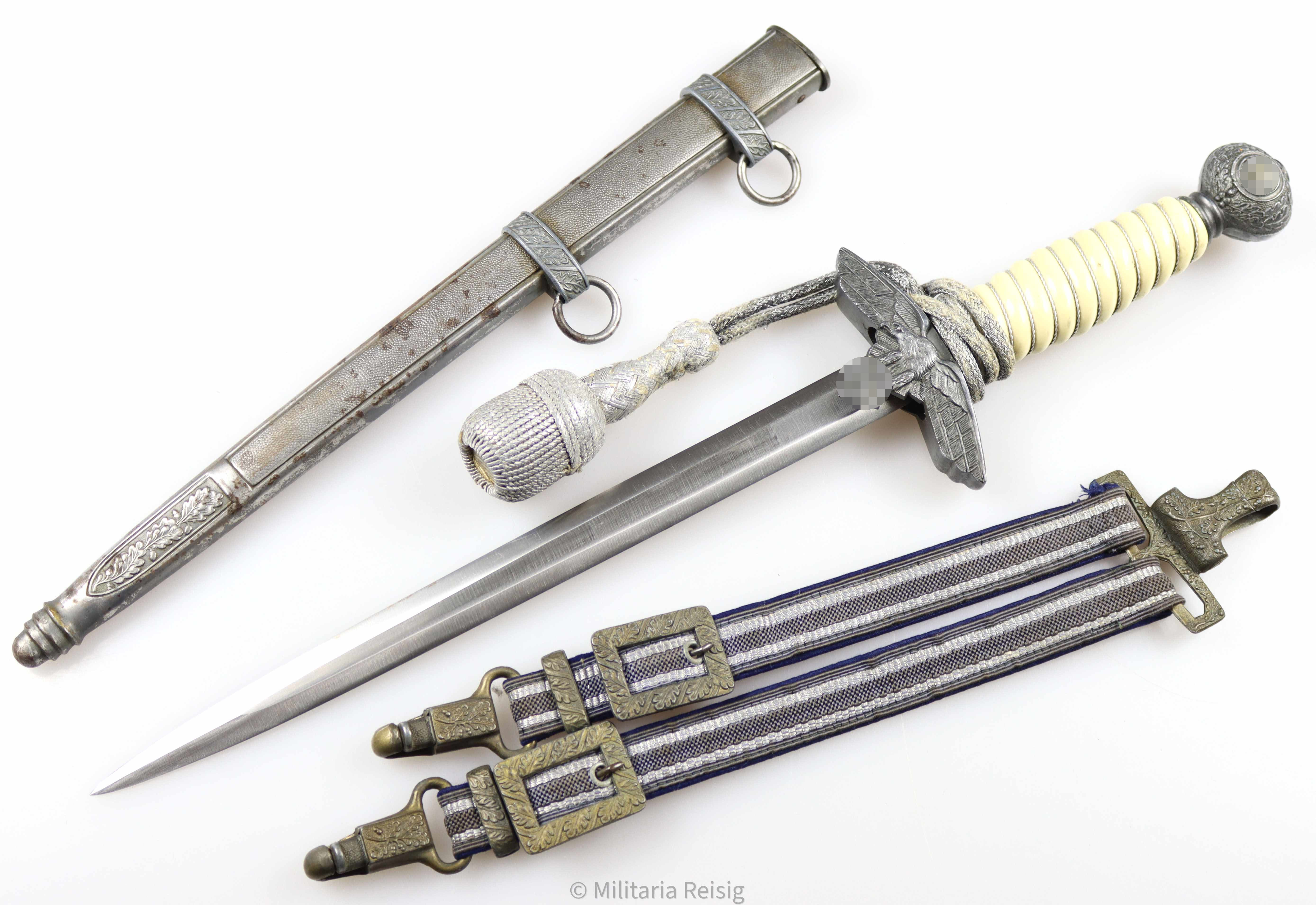 Luftwaffe Offiziersdolch mit Gehänge und Portepee, Hersteller Robert Klaas, Solingen