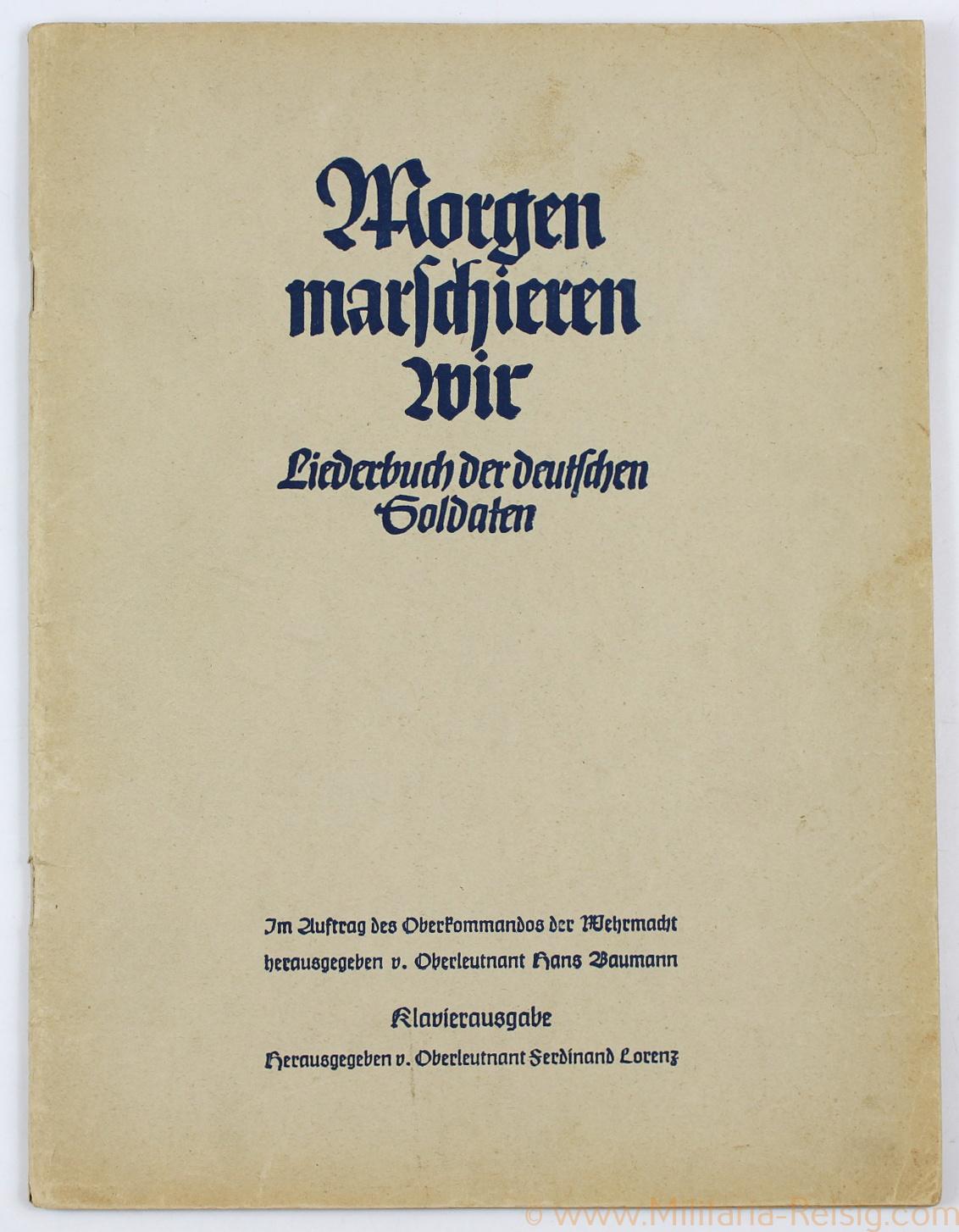 Liederbuch "Morgen marschieren wir - Liederbuch der deutschen Soldaten"