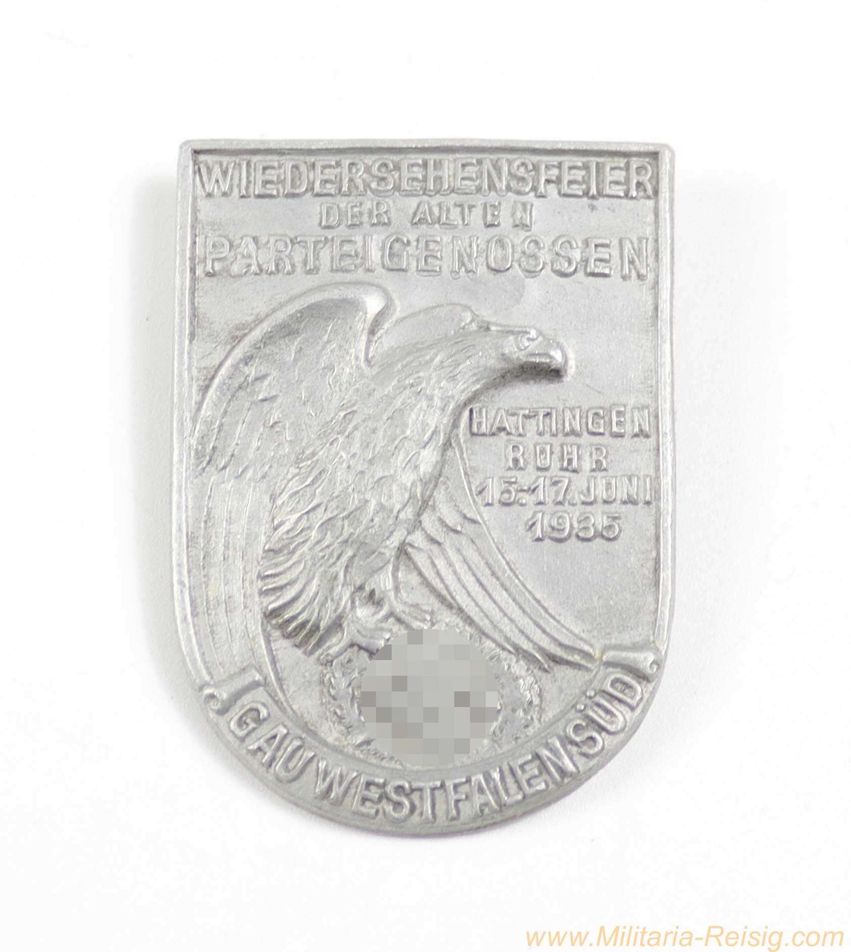Abzeichen "Wiedersehensfeier der alten Parteigenossen 1935" – Gau Westfalen-Süd