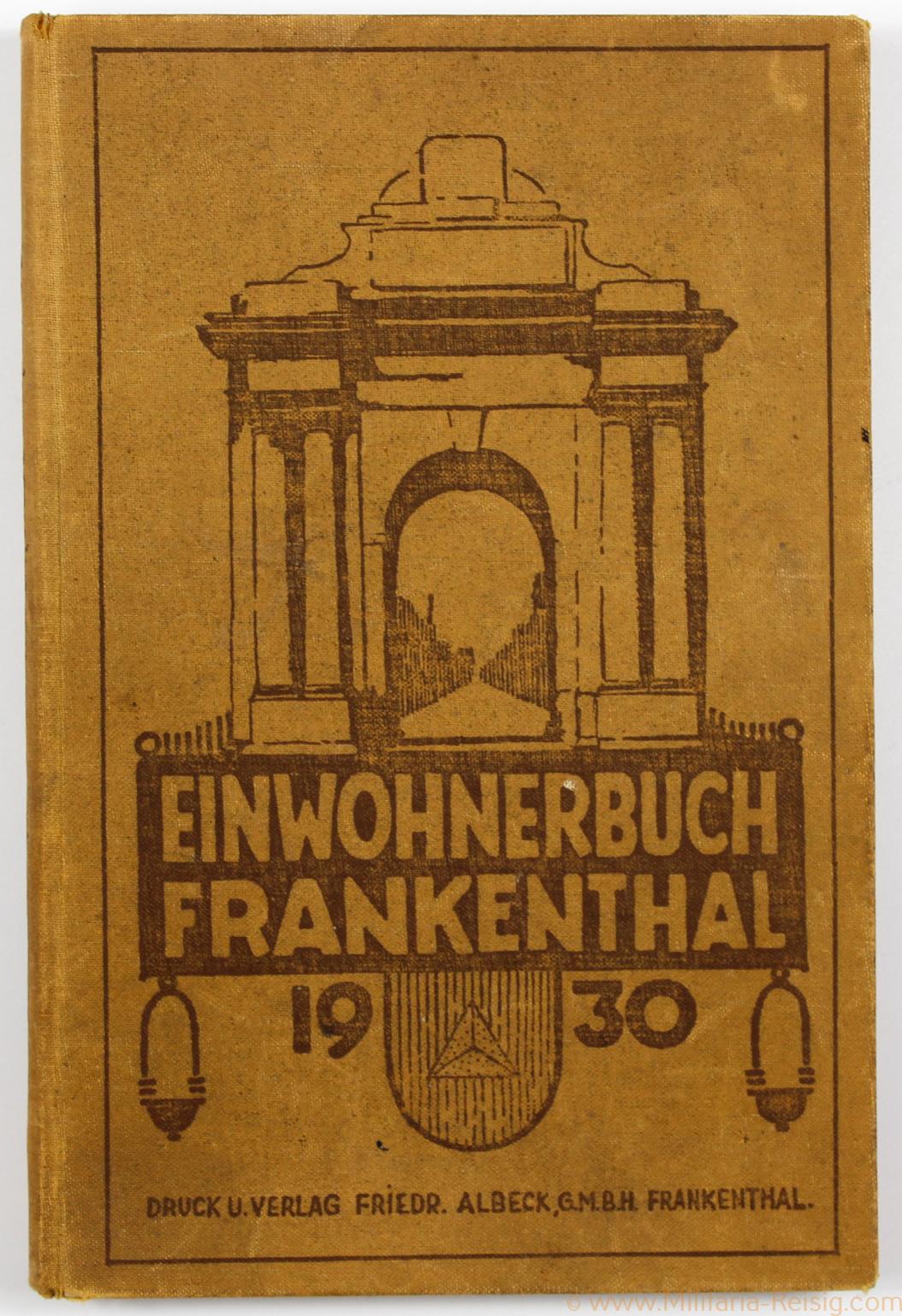 Einwohnerbuch Frankenthal 1930 (Rheinland-Pfalz)