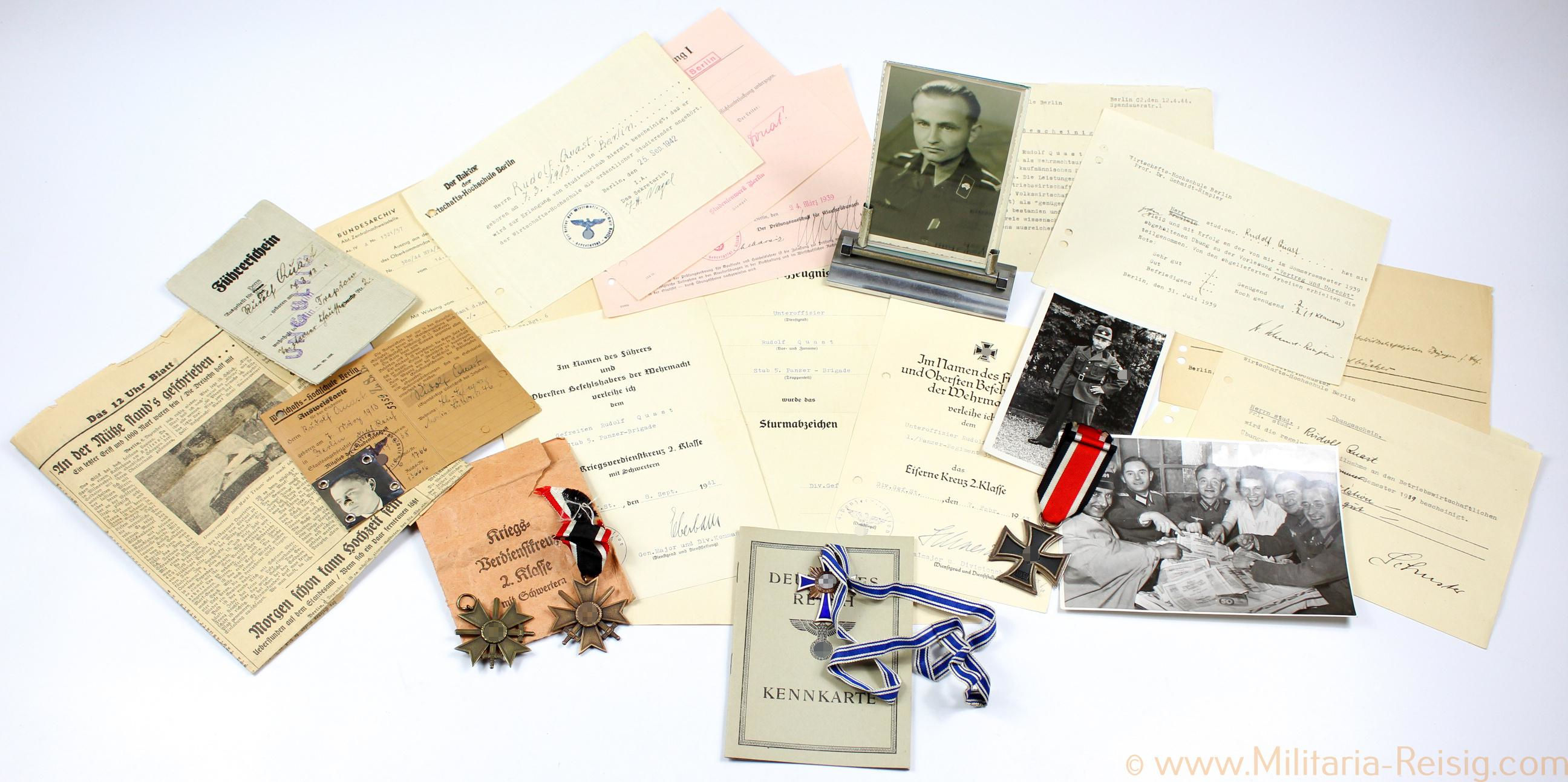 Nachlass eines Unteroffiziers Rudolf Quast (Stab. 5. Panzerbrigade)