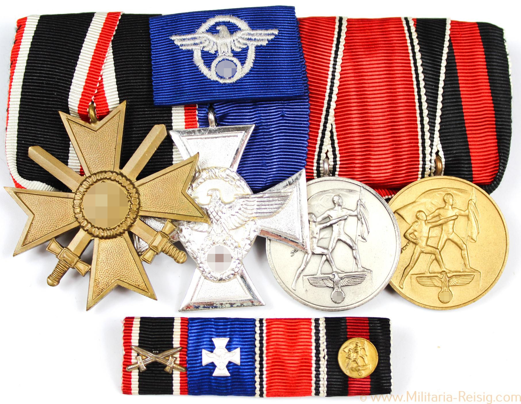 4er Ordensspange + Bandspange (KVK, Polizei DA, Österreich, Sudetenland )