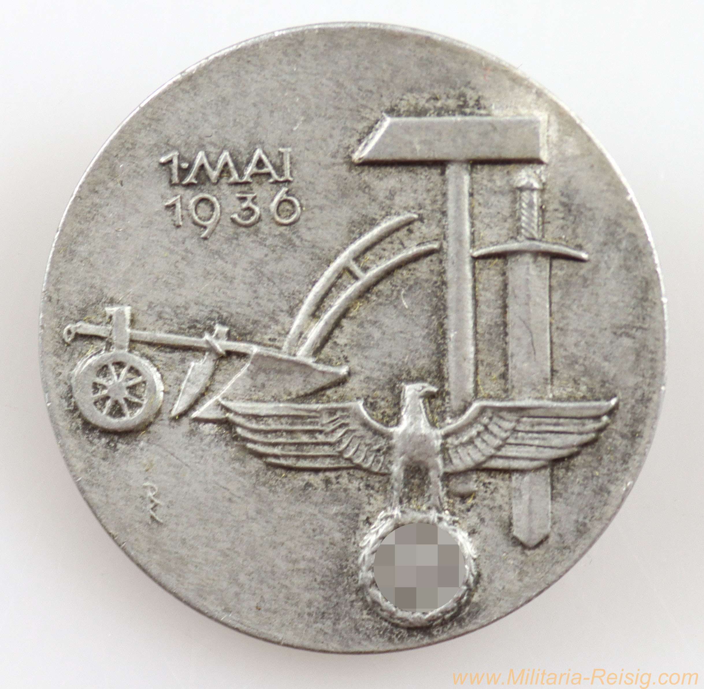 Abzeichen Tag der Arbeit 1936, Hersteller W. Borgers Eutingen i/B 23