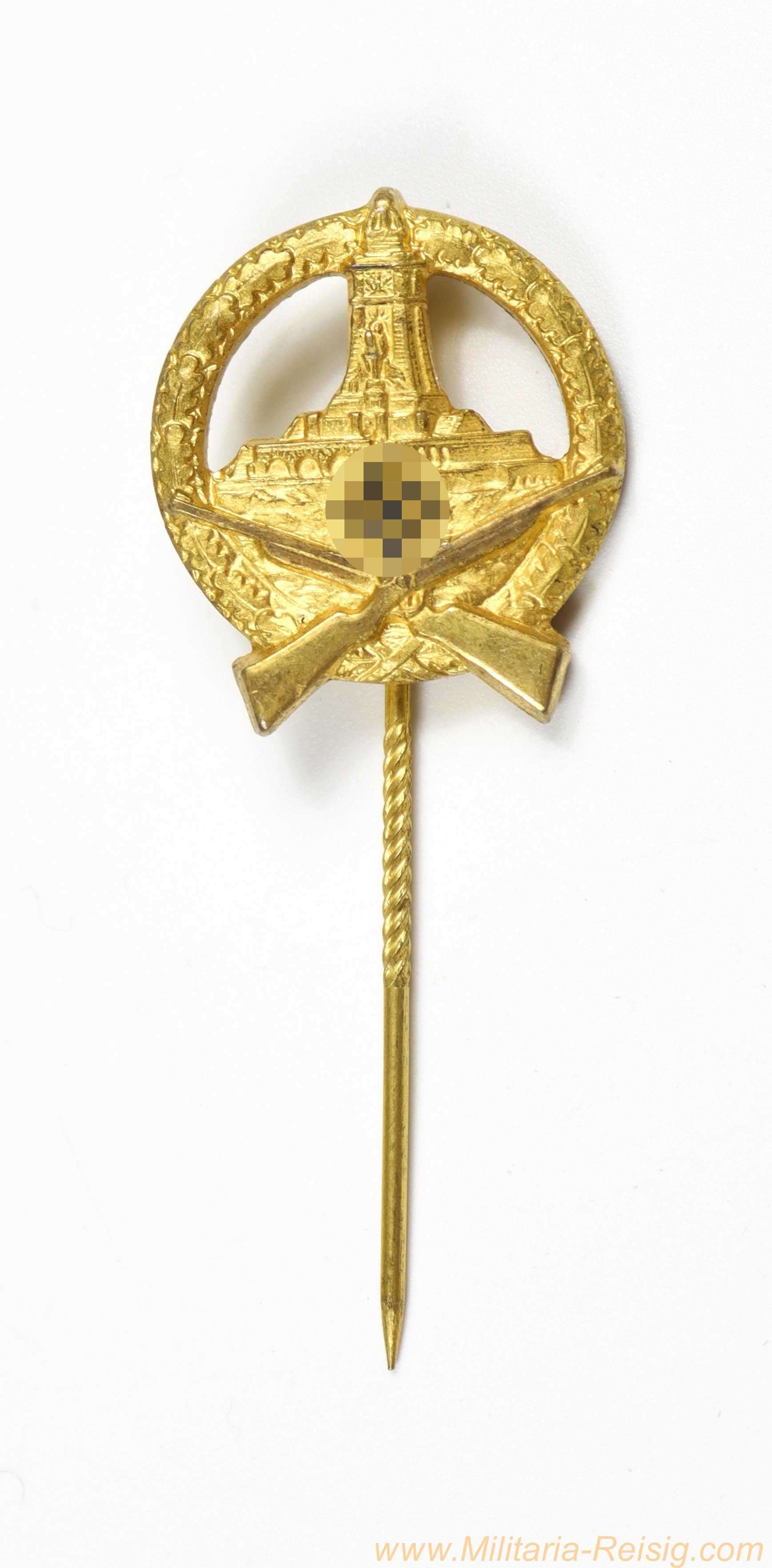 Anstecknadel Deutscher Reichskriegerbund Schießauszeichnung in Gold, 2. Form 