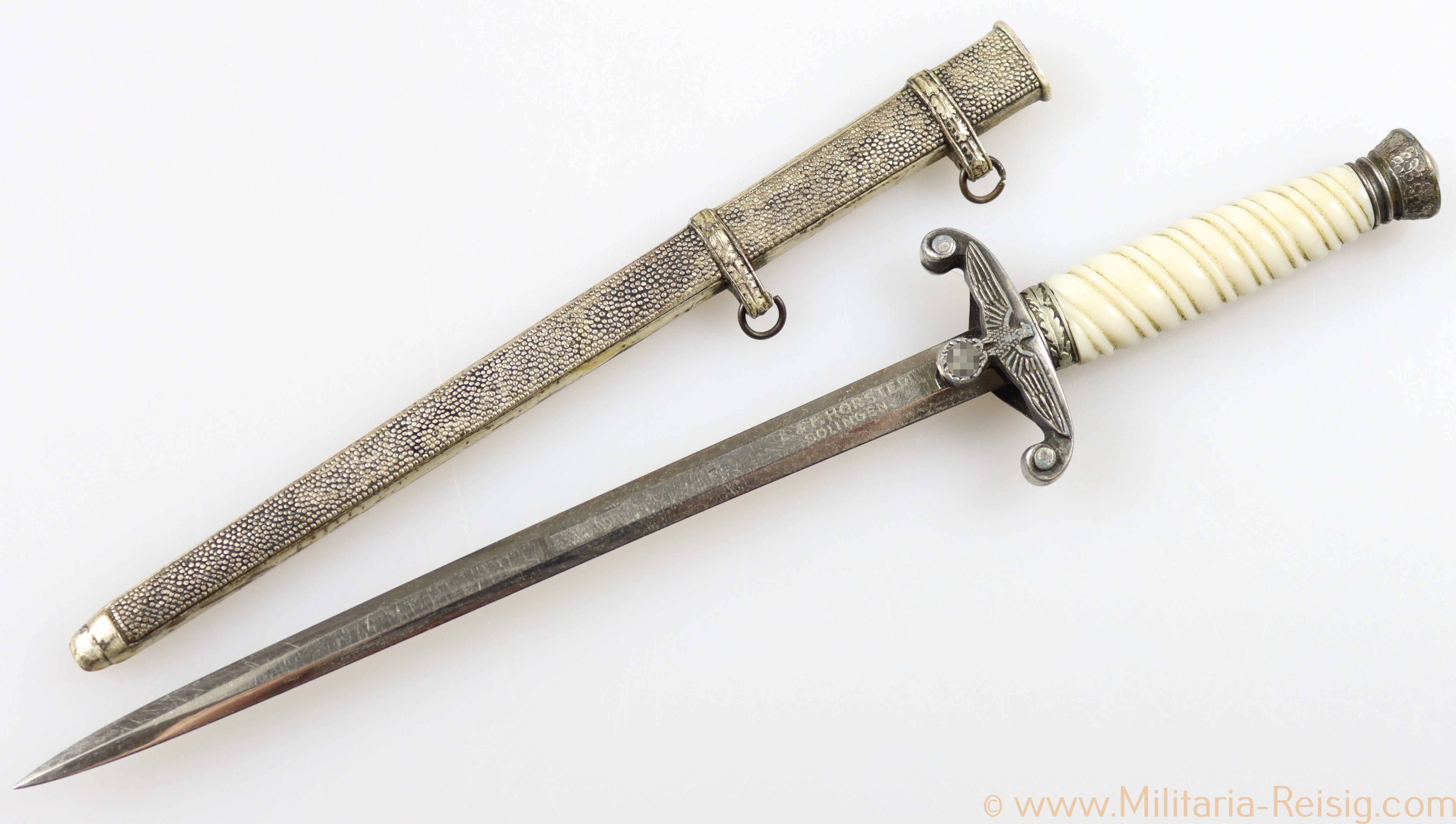 Heeres Offiziersdolch als Miniatur Ausführung, Hersteller E. & F. Hörster, Solingen