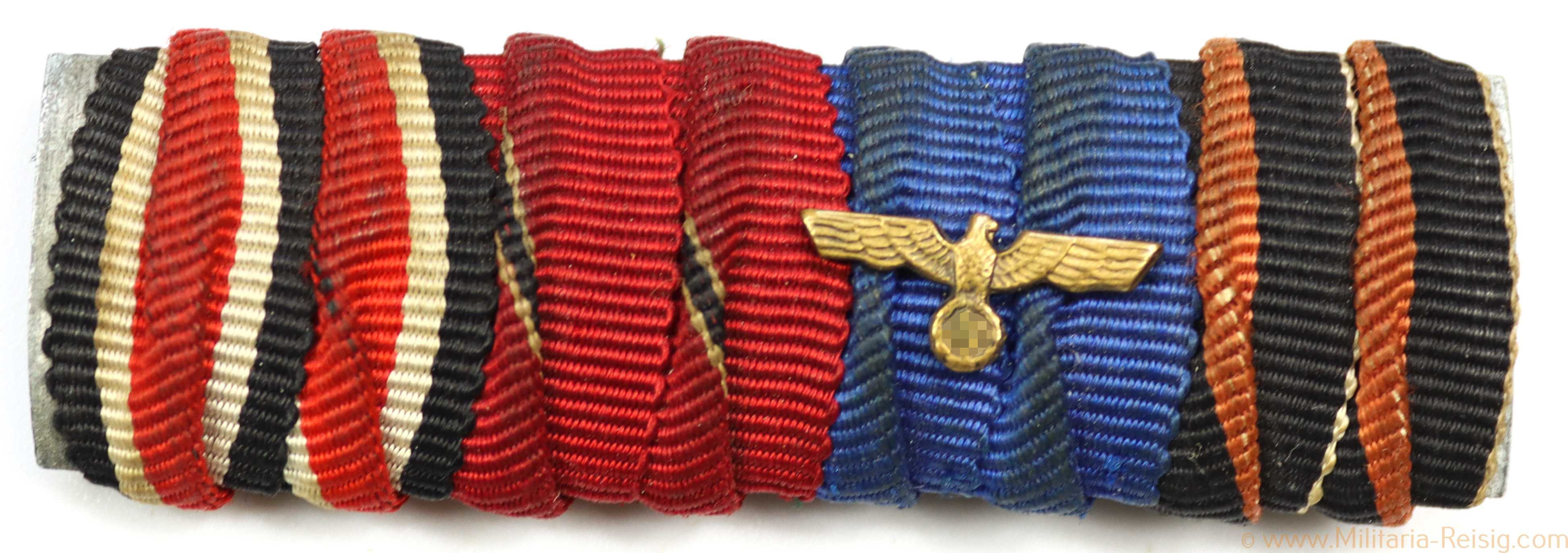 4er Bandspange - EK 1939, Ostmedaille, Dienstauszeichnung u. Sudetenland