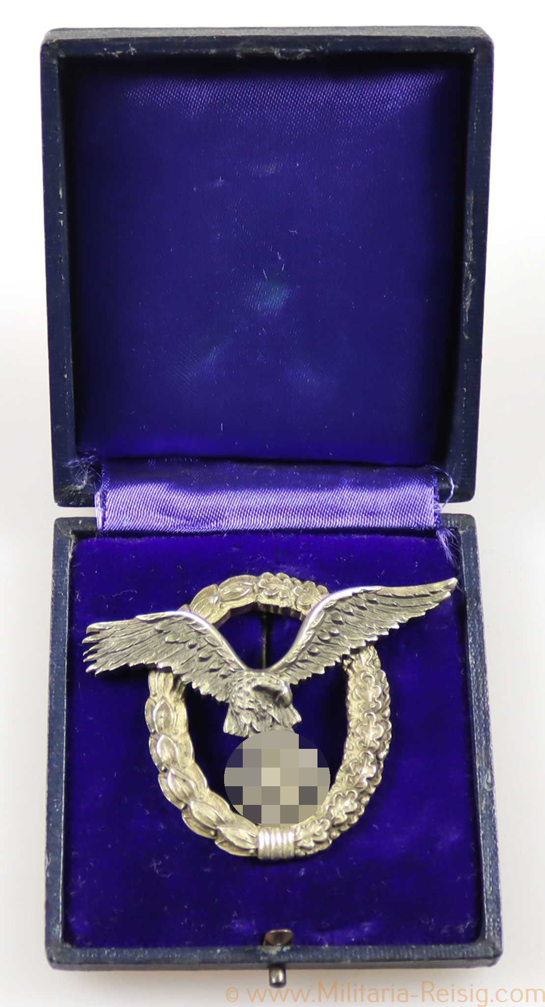 Flugzeugführerabzeichen im Etui, Hersteller Jmme & Sohn, Berlin