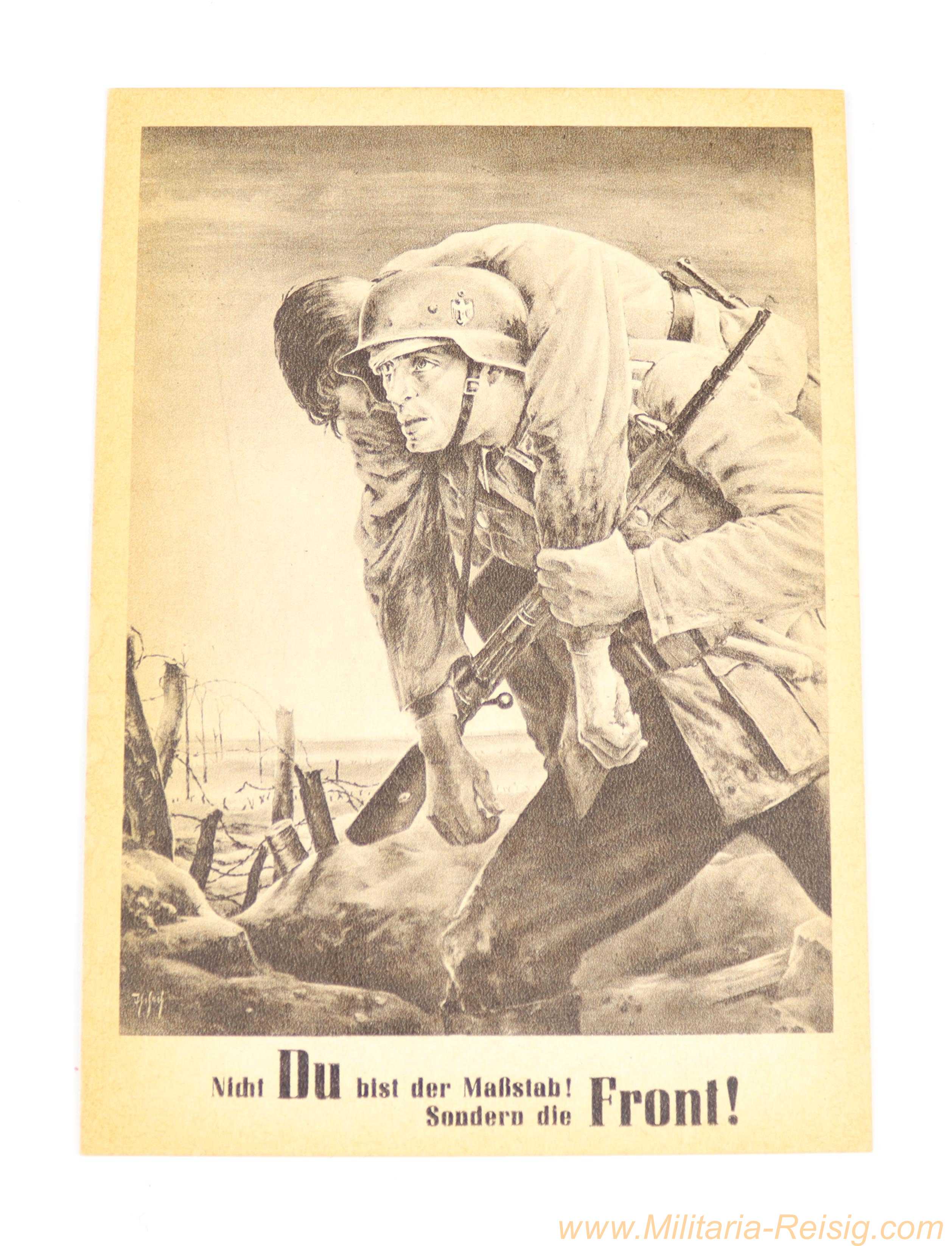 Ansichtskarte "Nicht Du bist der Maßstab! Sondern die Front!"