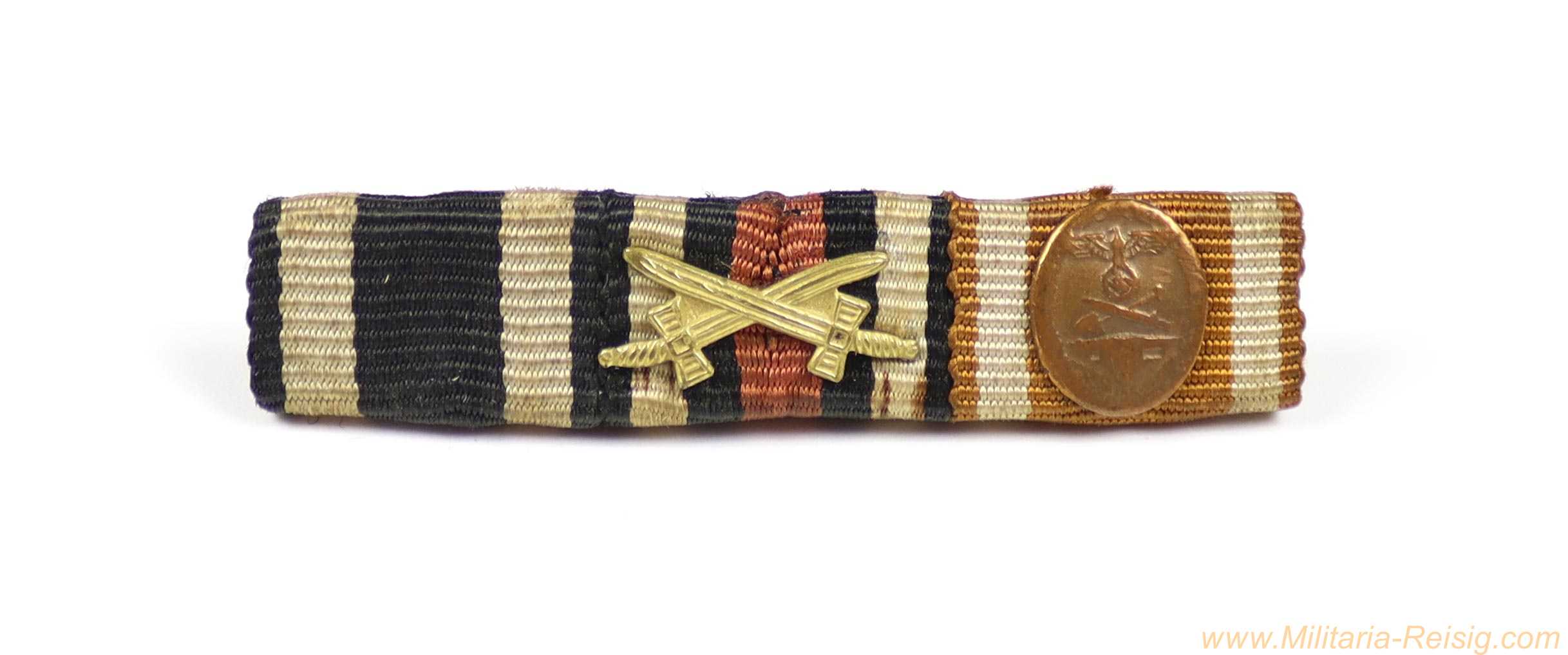 3er Bandspange WK1 - EK2 1914 / Frontkämpferkreuz / Schutzwall