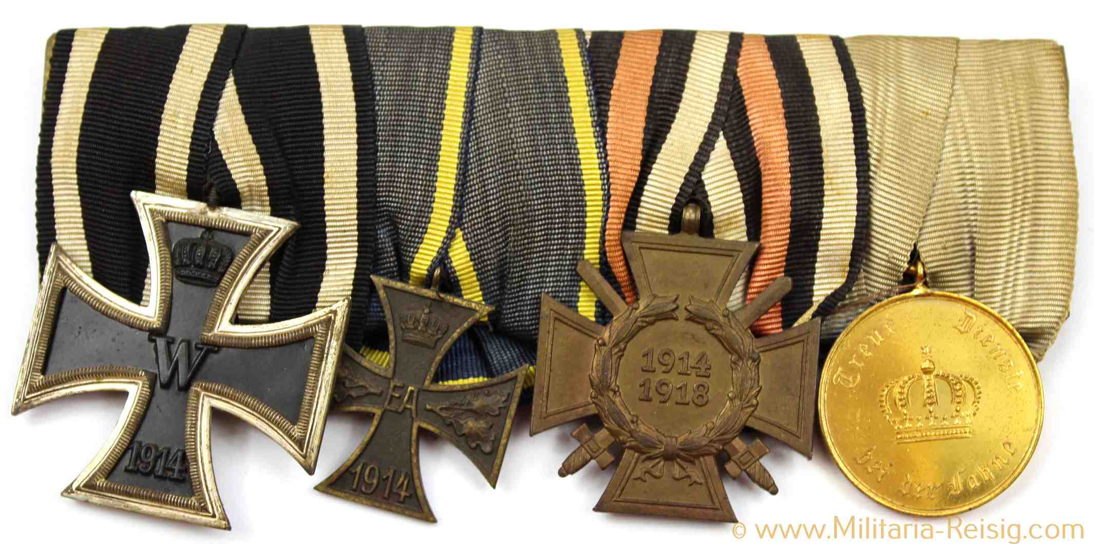 Ordensspange mit 4 Auszeichnungen, Kaiserreich, 1. Weltkrieg