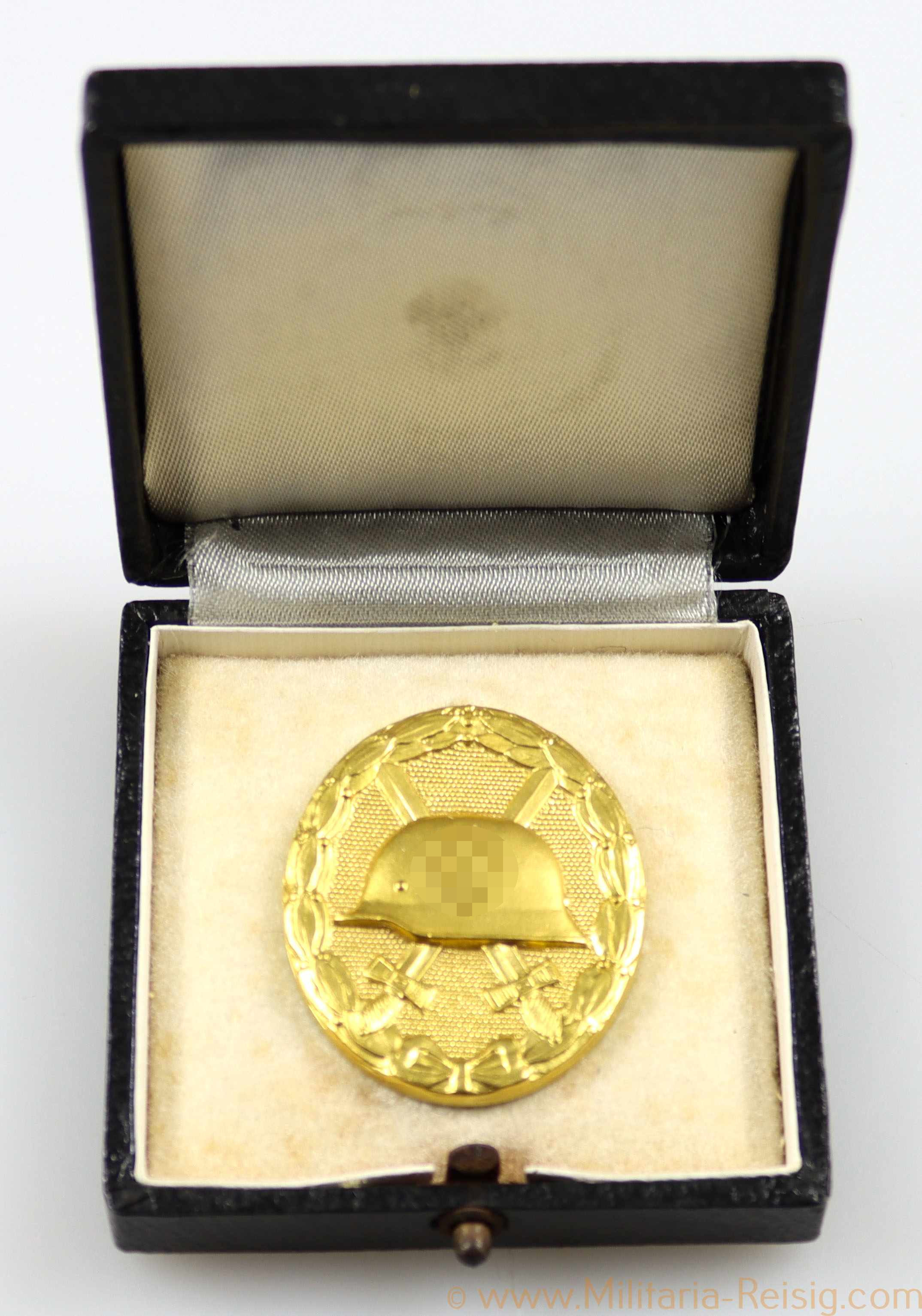 Verwundetenabzeichen in Gold im Etui, Hersteller Hauptmünzamt Wien 