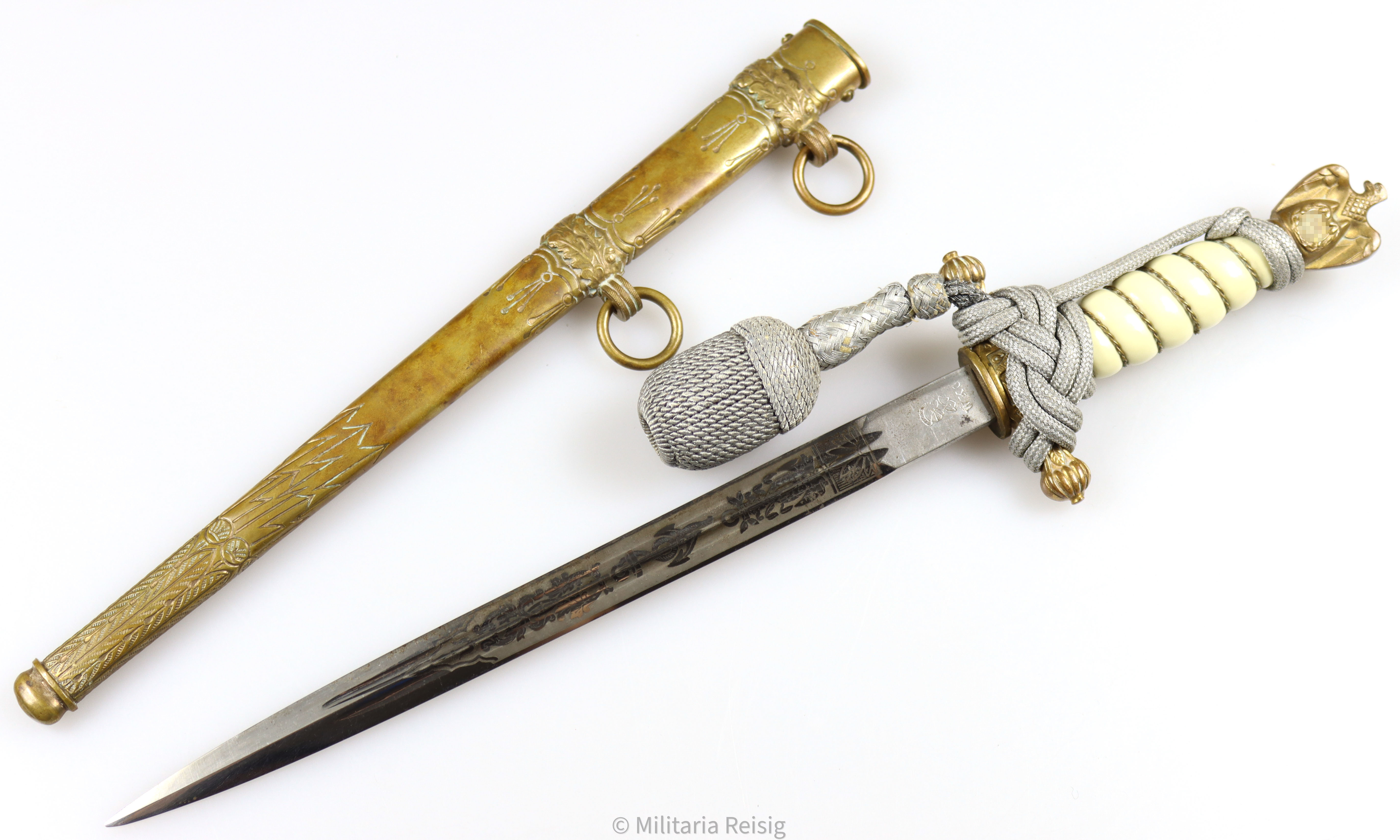 aKriegsmarine Offiziersdolch mit Portepee, Hersteller Weyersberg Kirschbaum & Cie. WKC