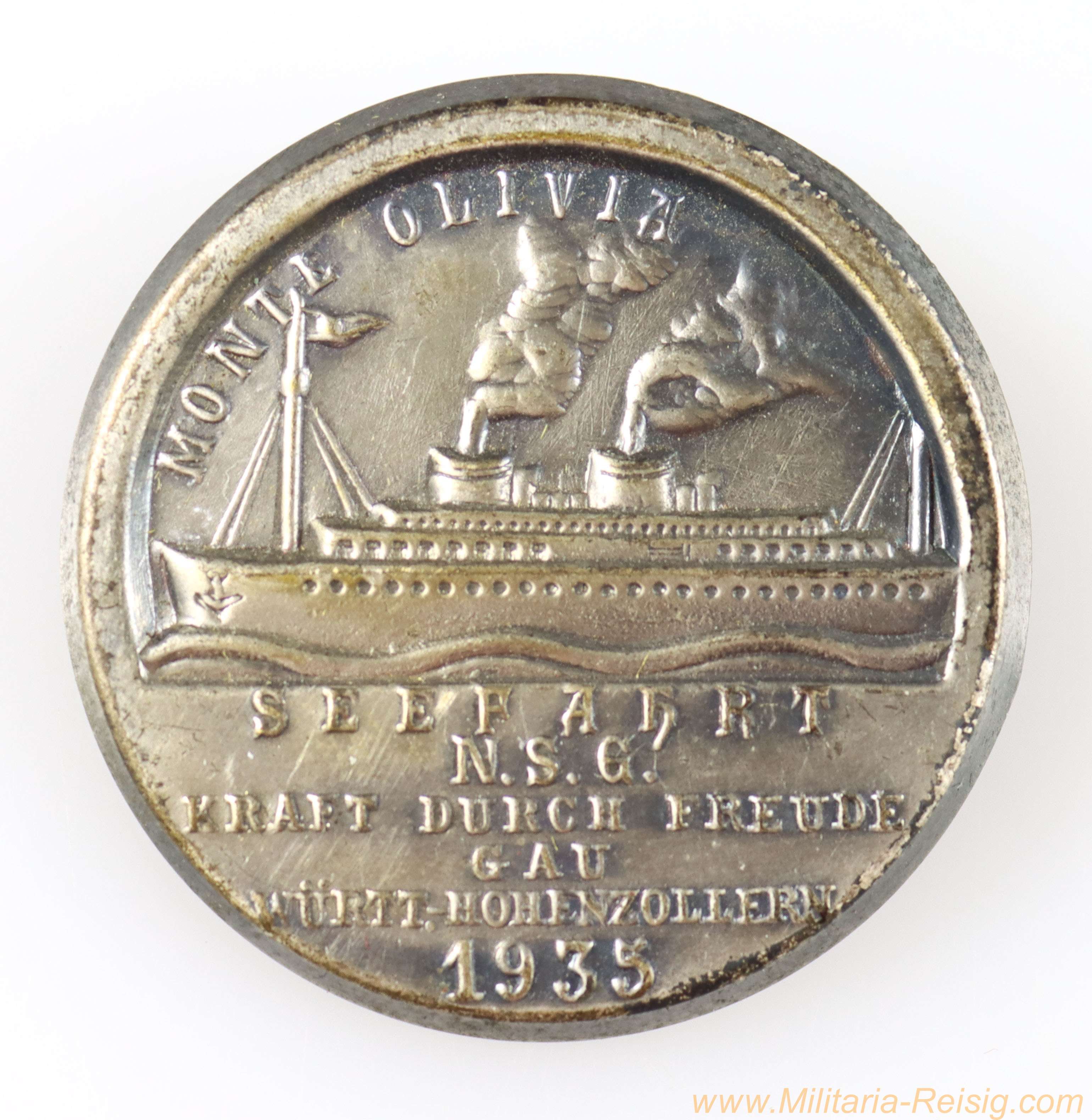 Abzeichen Seefahrt N.S.G. Monte Olivia 1935 Gau Württemberg-Hohenzollern