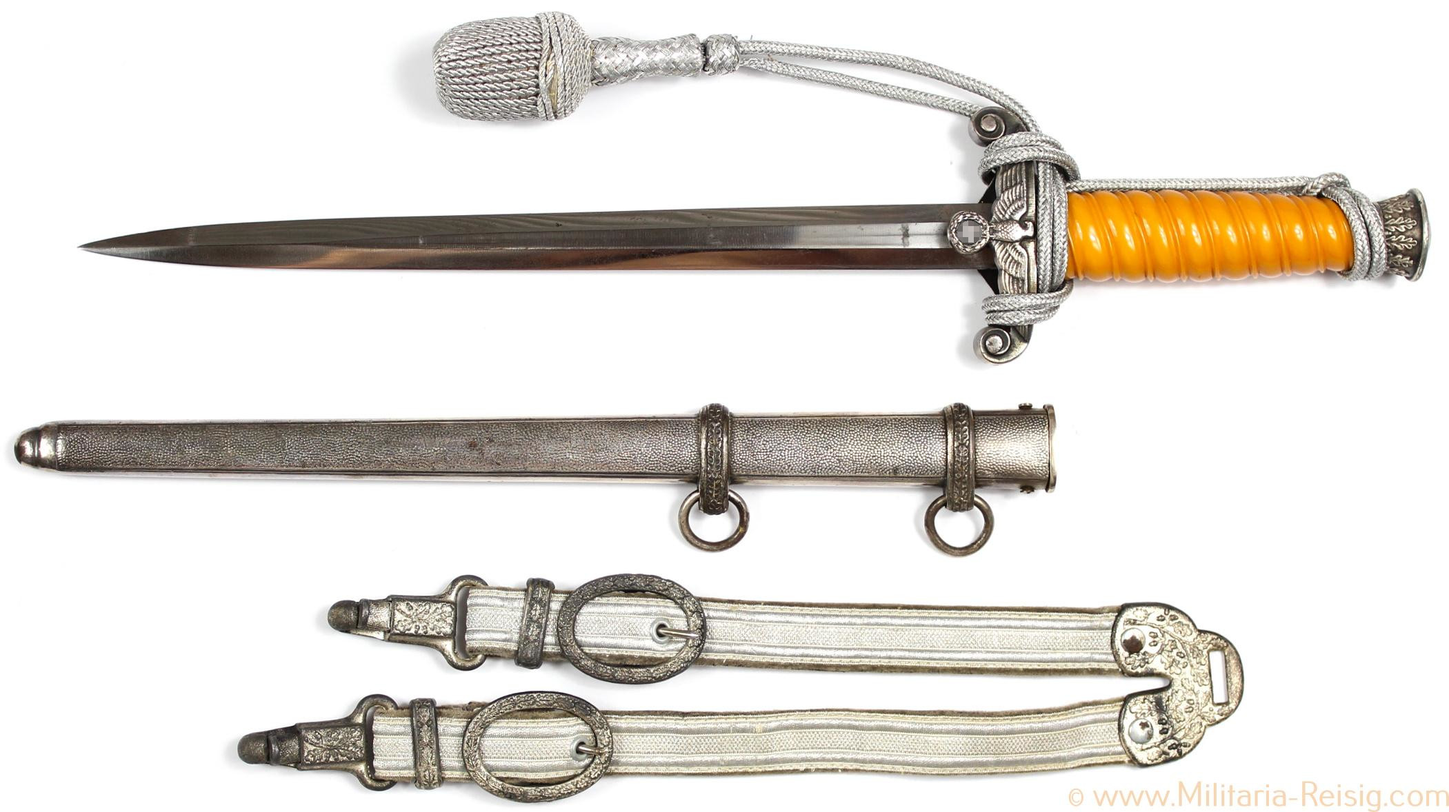 Heeres Offiziersdolch mit Gehänge u. Portepee, Herst. Coppel Alexander (Alcoso), Solingen
