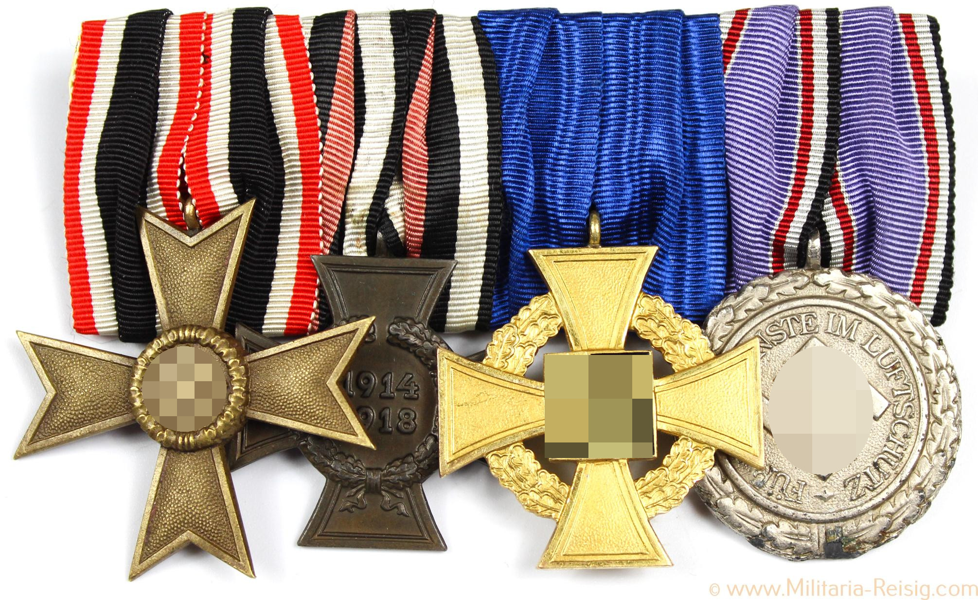 4er Ordensspange (KVK, Ehrenkreuz, TD40, Luftschutz ) 2. Weltkrieg