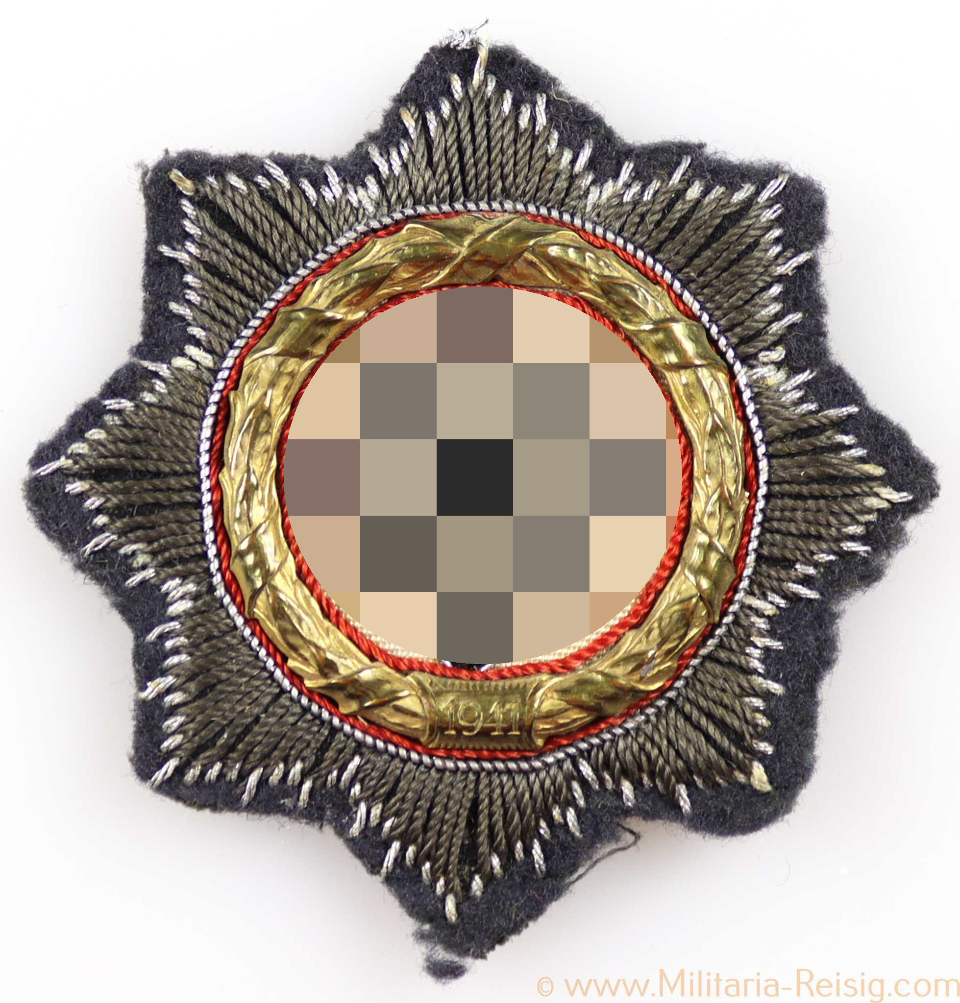 Deutsches Kreuz in Gold auf Luftwaffenstoff