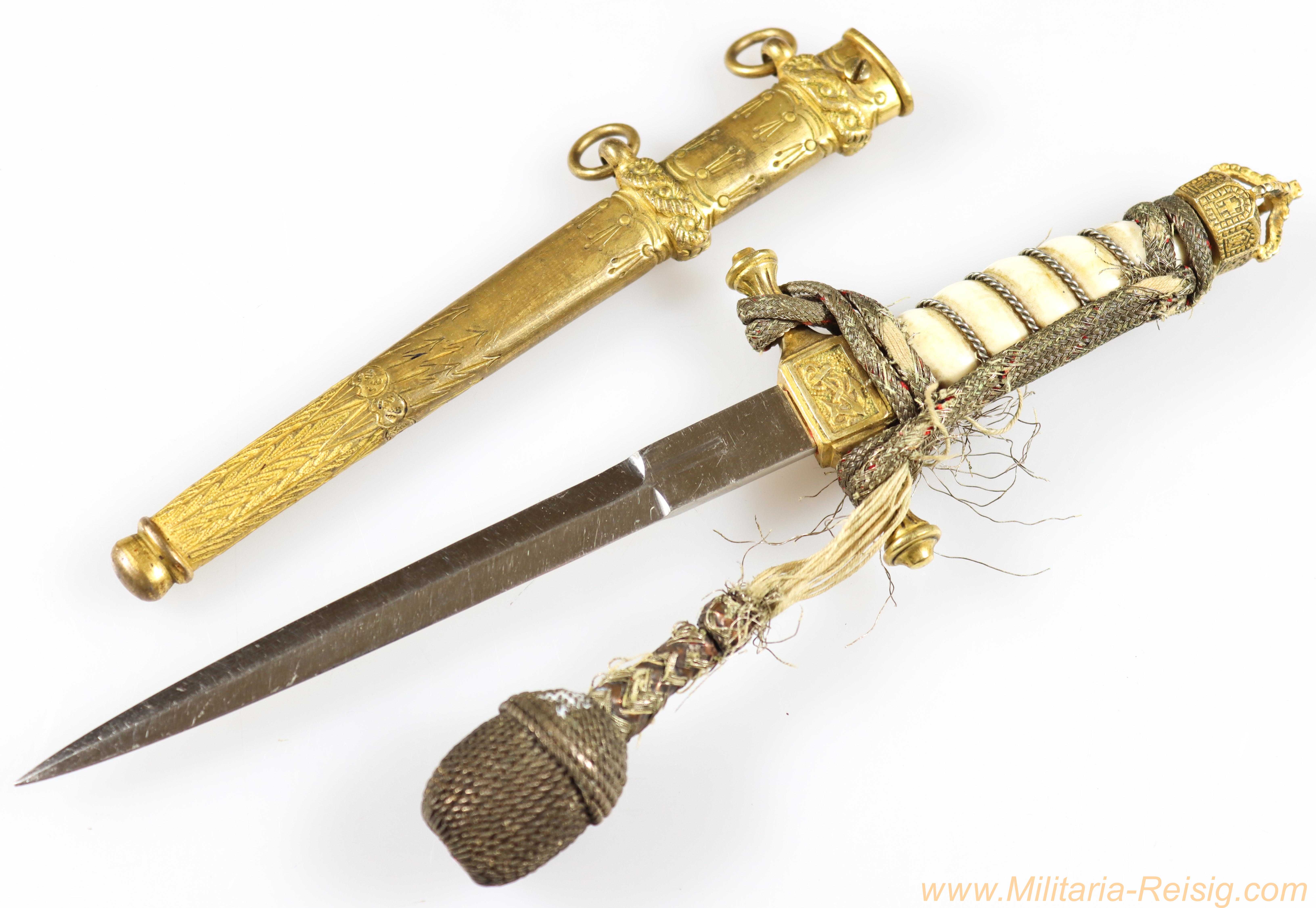 Kaiserliche Marine Offiziersdolch in Miniaturausführung, Hersteller Weyersberg Kirschbaum & Cie. WKC