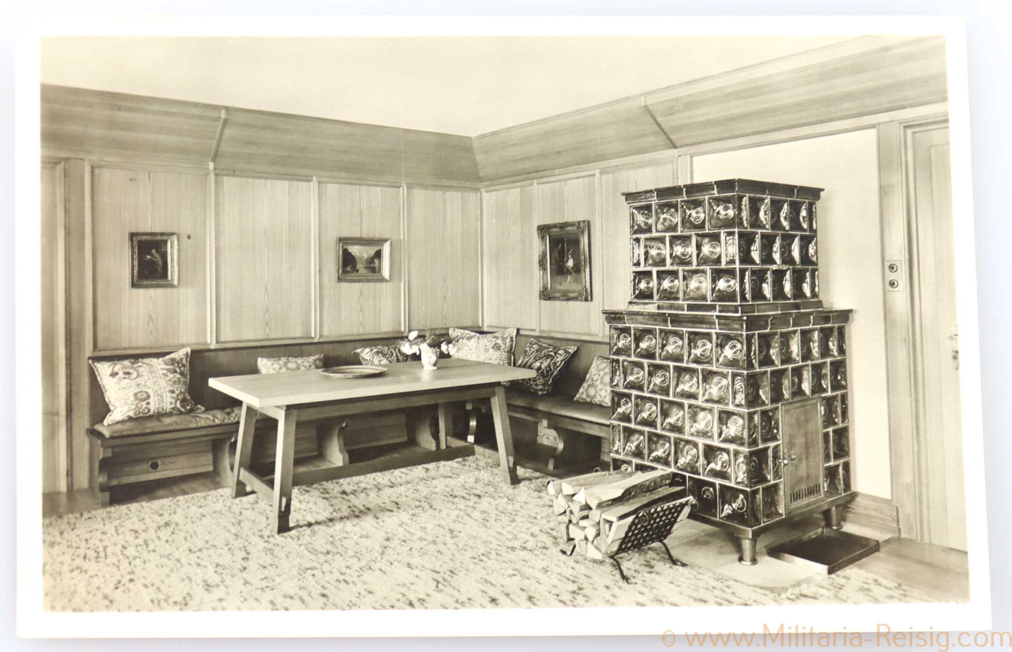 Propaganda-Postkarte "Der Berghof Obersalzberg - Fremdenzimmer"