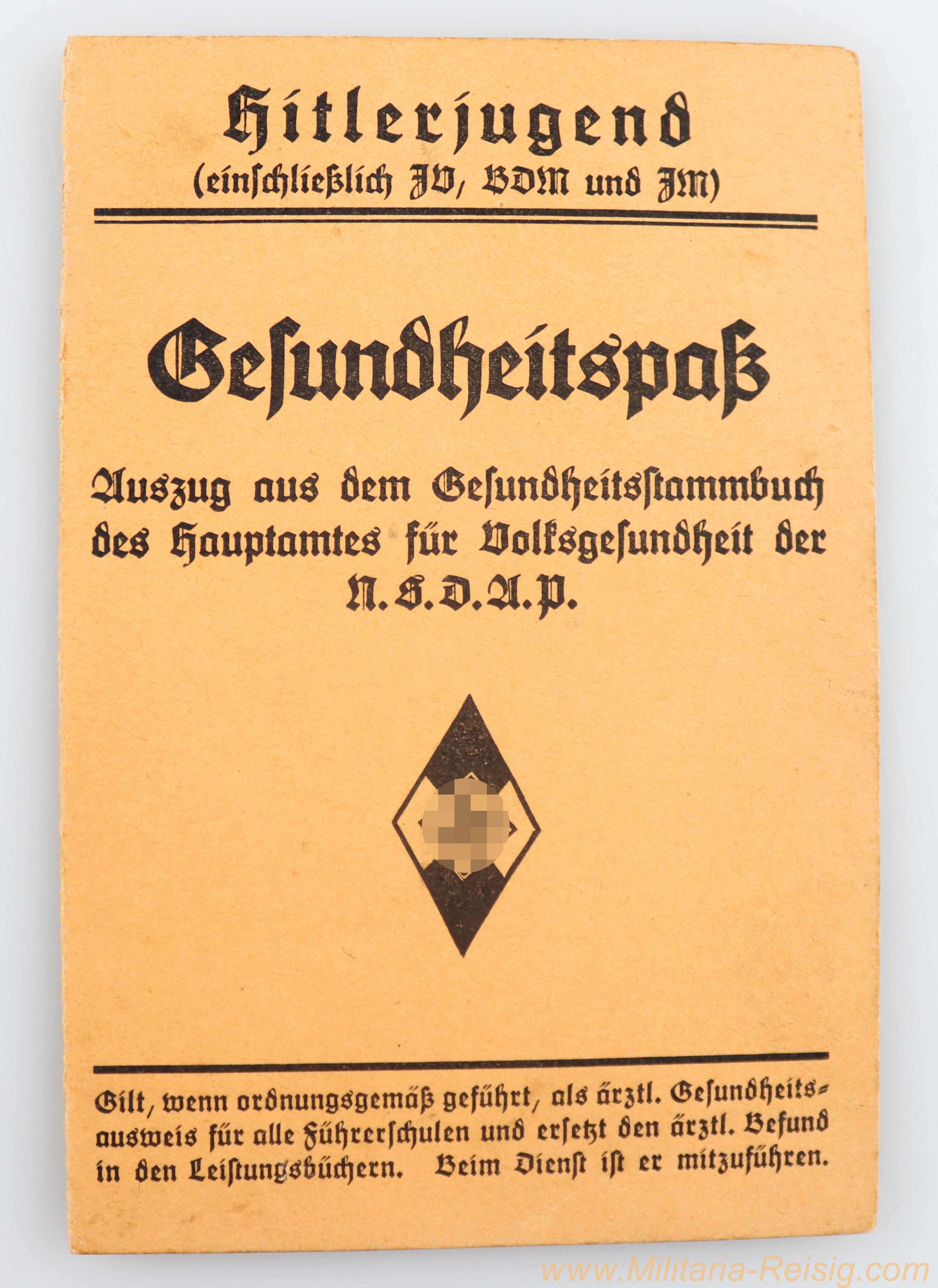 HJ Gesundheitspass 1942, HJ Bann Kreuznach 354