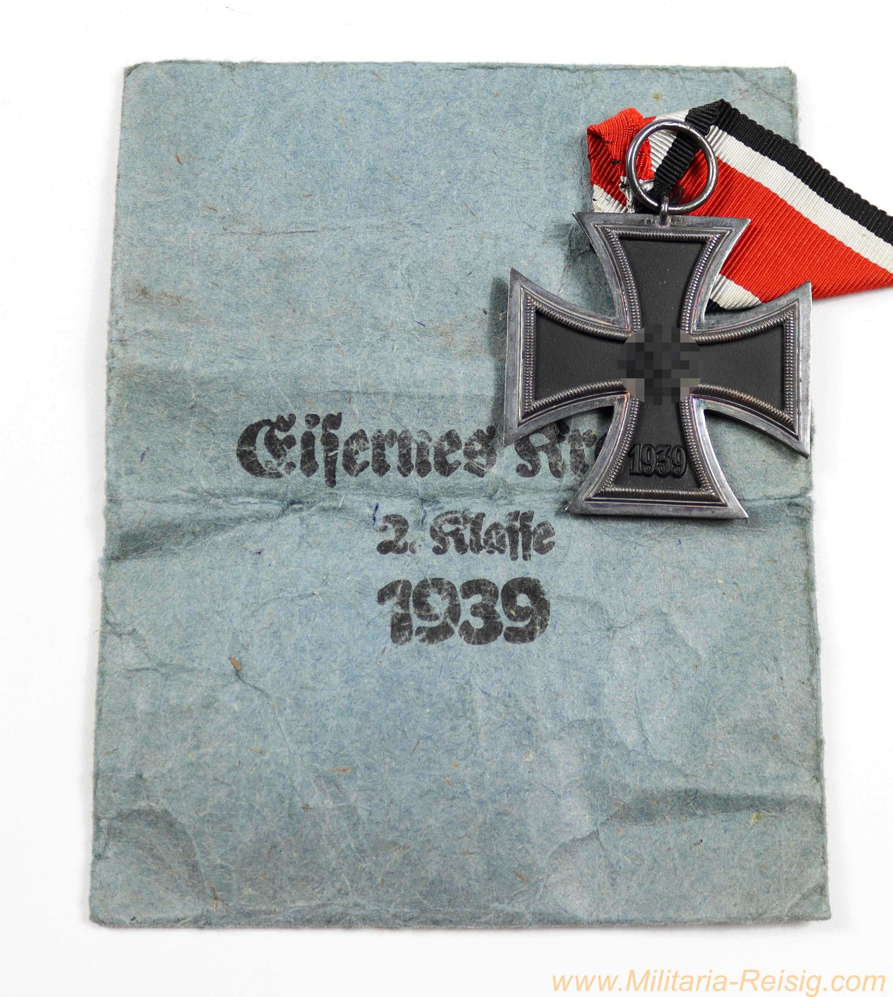 Eisernes Kreuz 2. Klasse 1939 mit Verleihungstüte - Hersteller 4 (Steinhauer & Lück, Lüdenscheid)  