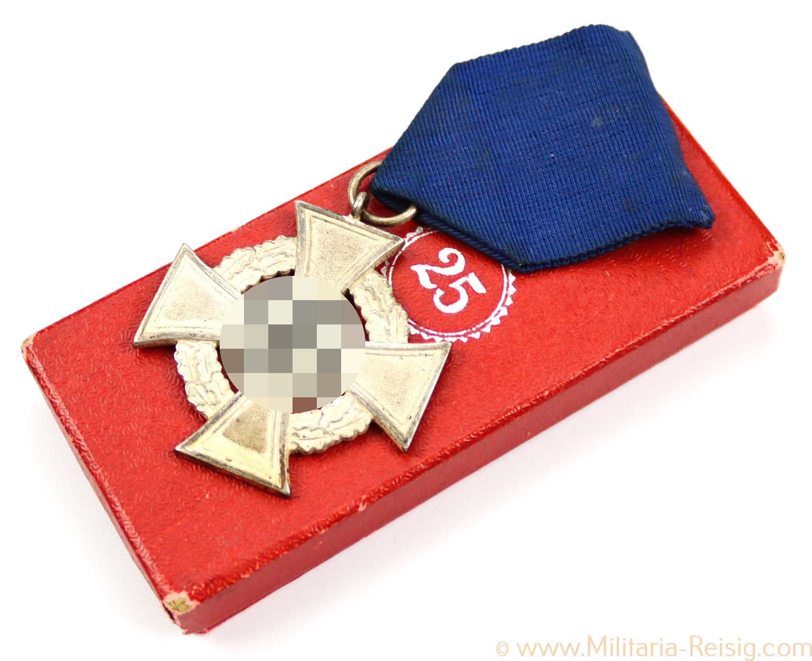 Treudienst Ehrenzeichen 25 Jahre im Etui, Herst. Friedrich Keller, Oberstein