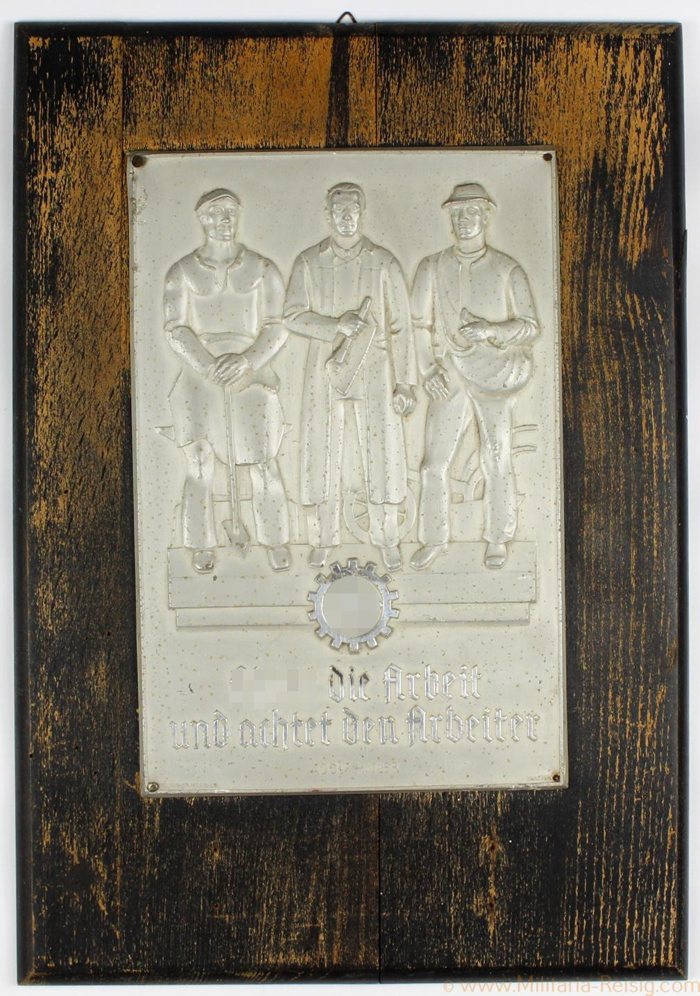 Große DAF-Wandplakette, Herst. Ferdinand Wagner Pforzheim