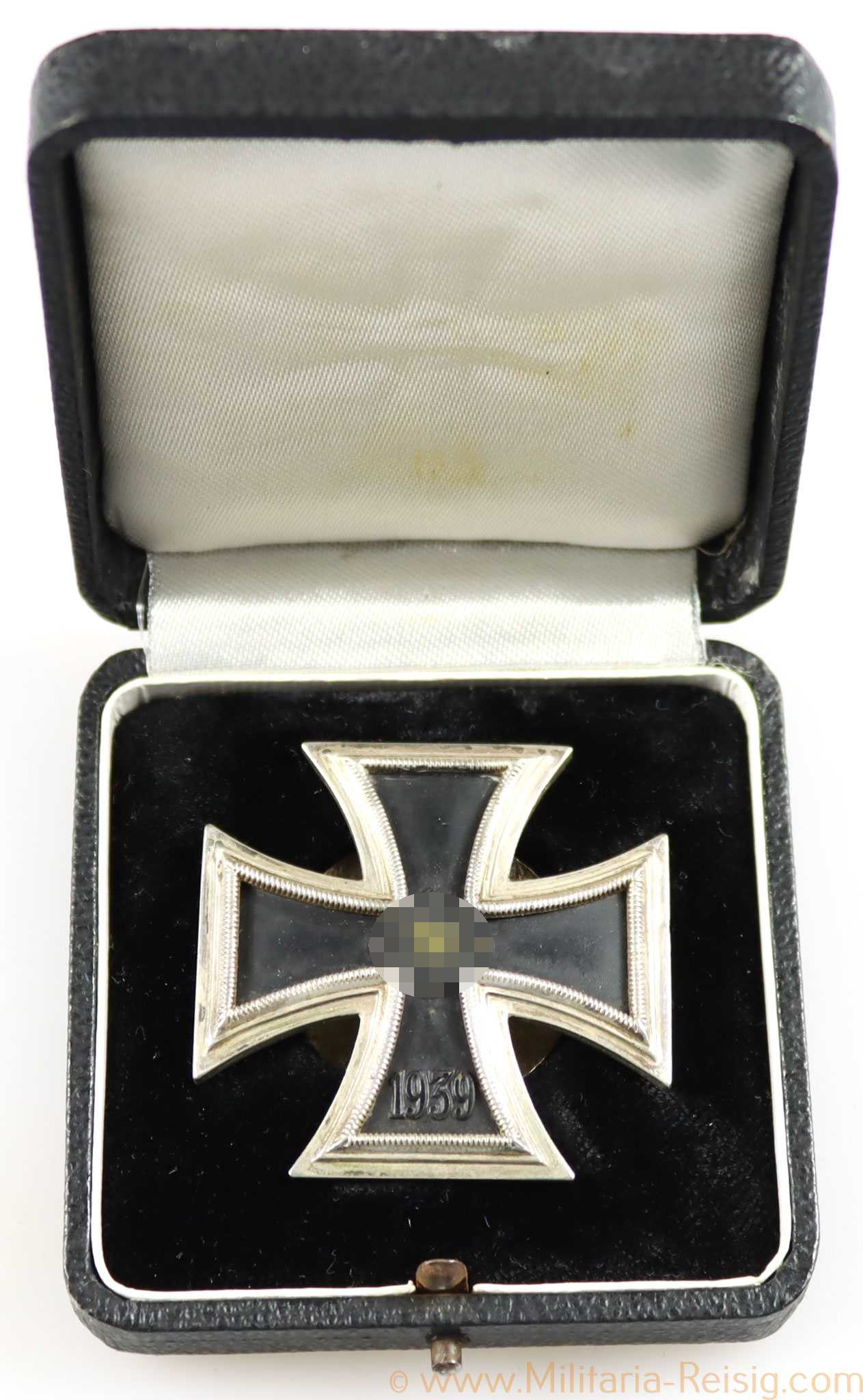 Eisernes Kreuz 1.Klasse 1939 an Schraubscheibe im LDO-Etui 1. Form, Hersteller L/14