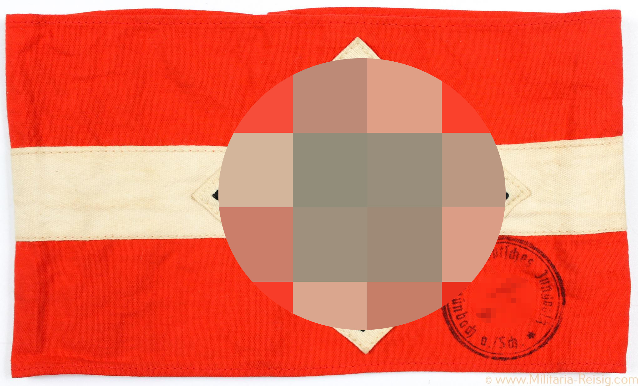 DJ Armbinde mit Stempel "Grünbach a./ Sch."