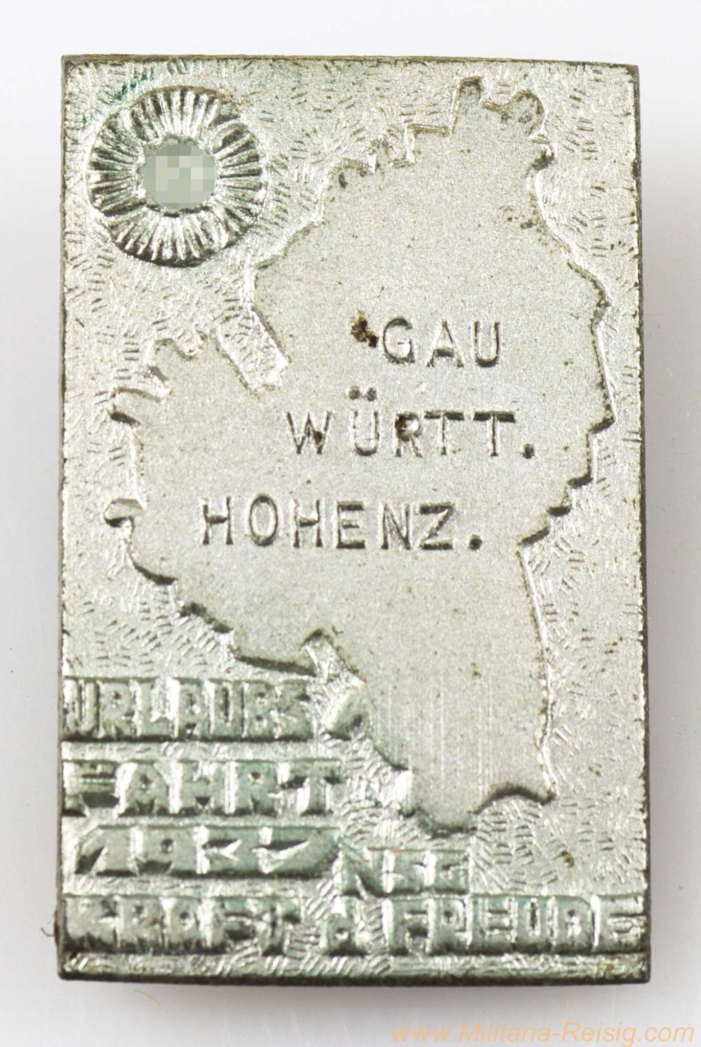 Abzeichen Urlaubsfahrt 1937 NSG Kraft durch Freude Abzeichen, Gau Württemberg-Hohenzollern