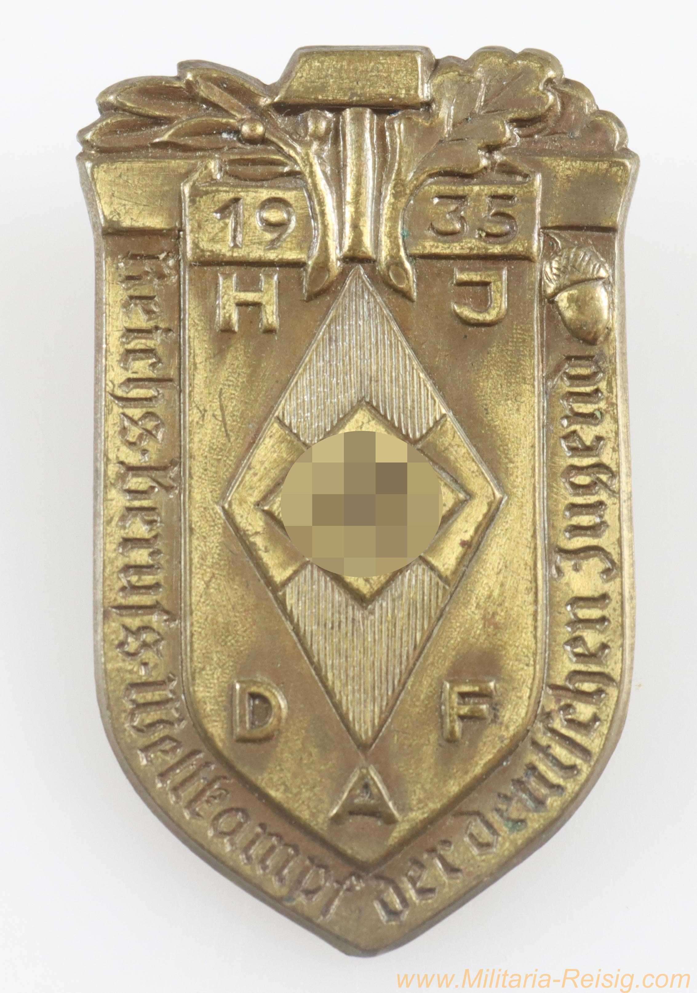 HJ Abzeichen Reichsberufswettkampf der deutschen Jugend 1935, Hersteller Hoffstätter, Bonn