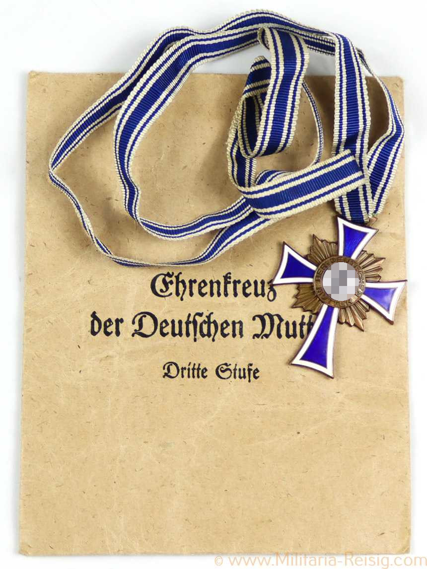 Mutterkreuz in Bronze mit Verleihungstüte, Hersteller Mutterkreuz in Bronze  Verleihungstüte