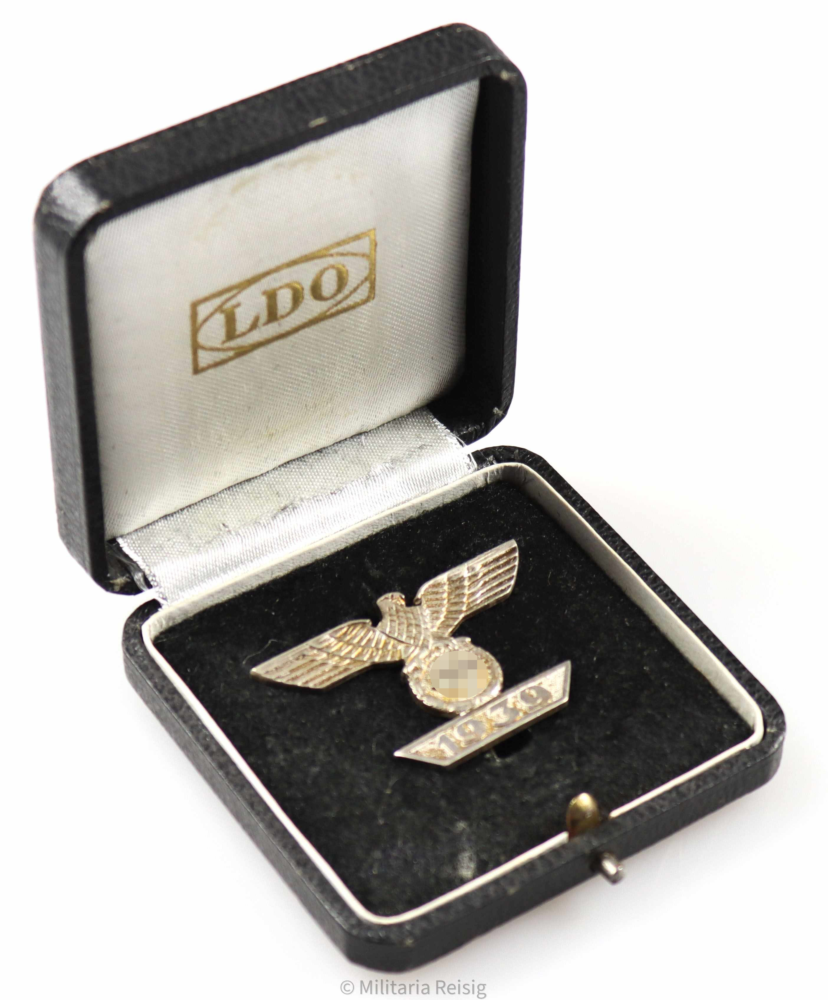 Wiederholungsspange 1939 1. Klasse im LDO-Etui 2. Form, Hersteller Wilhelm Deumer, Lüdenscheid