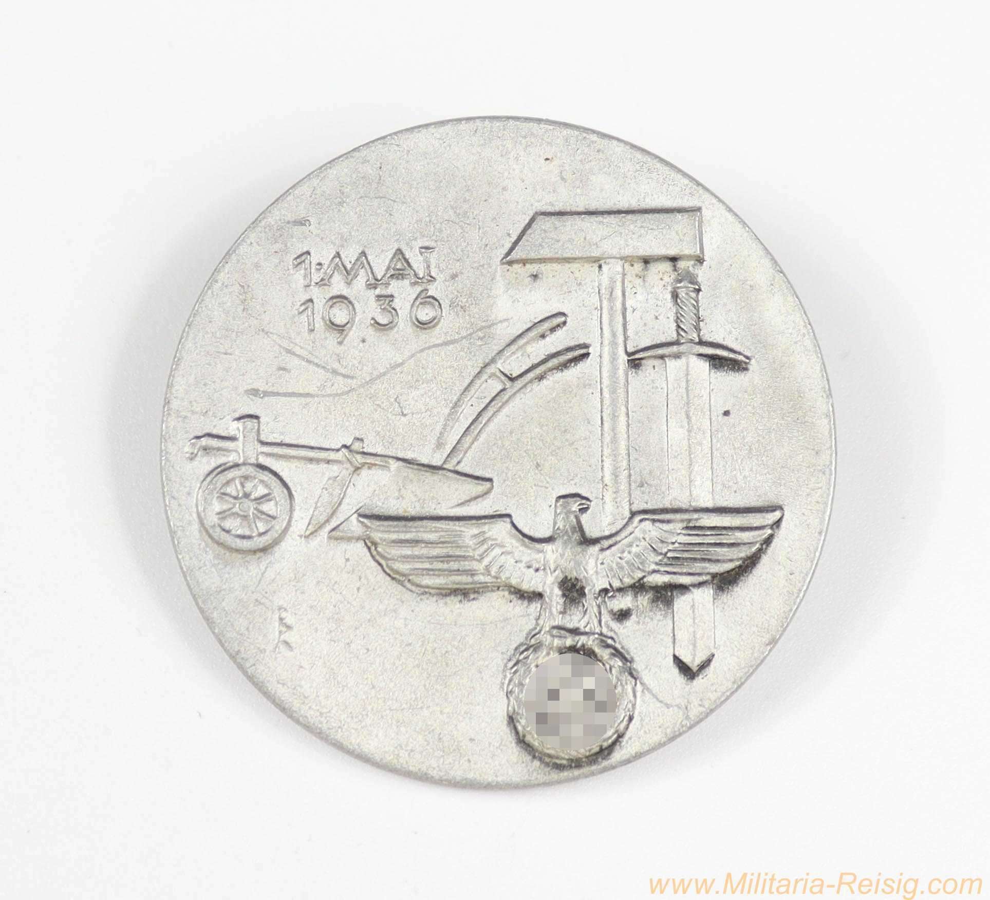 Abzeichen "Tag der Arbeit 1936" - Hersteller Schantz & Epperlein Altenhammer OBPF 