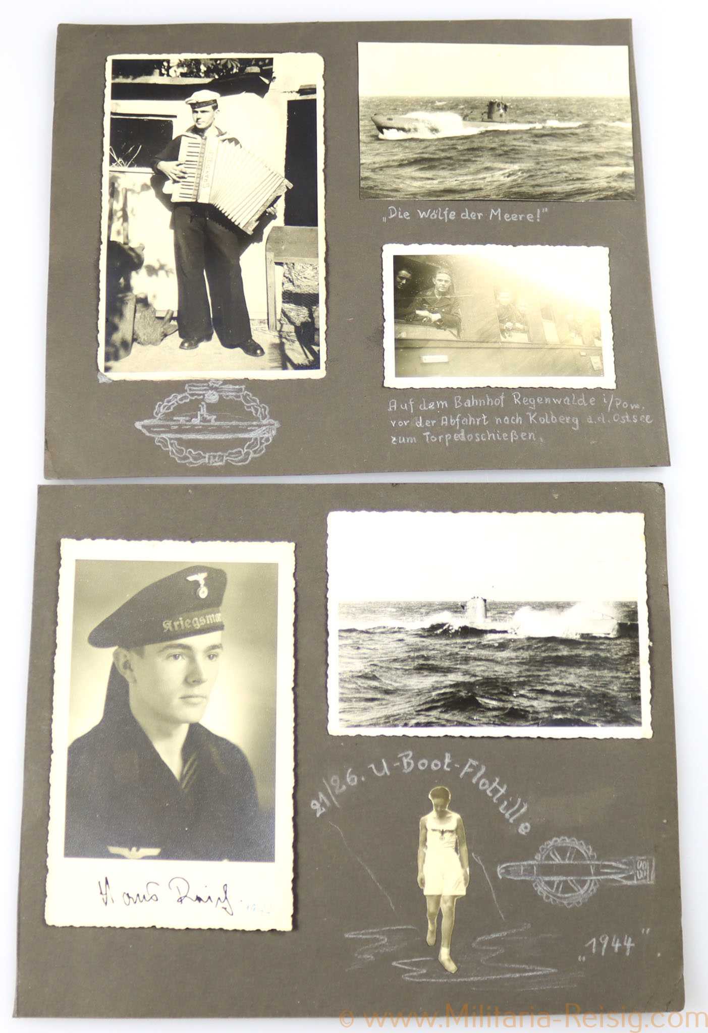 Kriegsmarine Fotonachlass eines Angehörigen 21/26. U-Boot Flottille