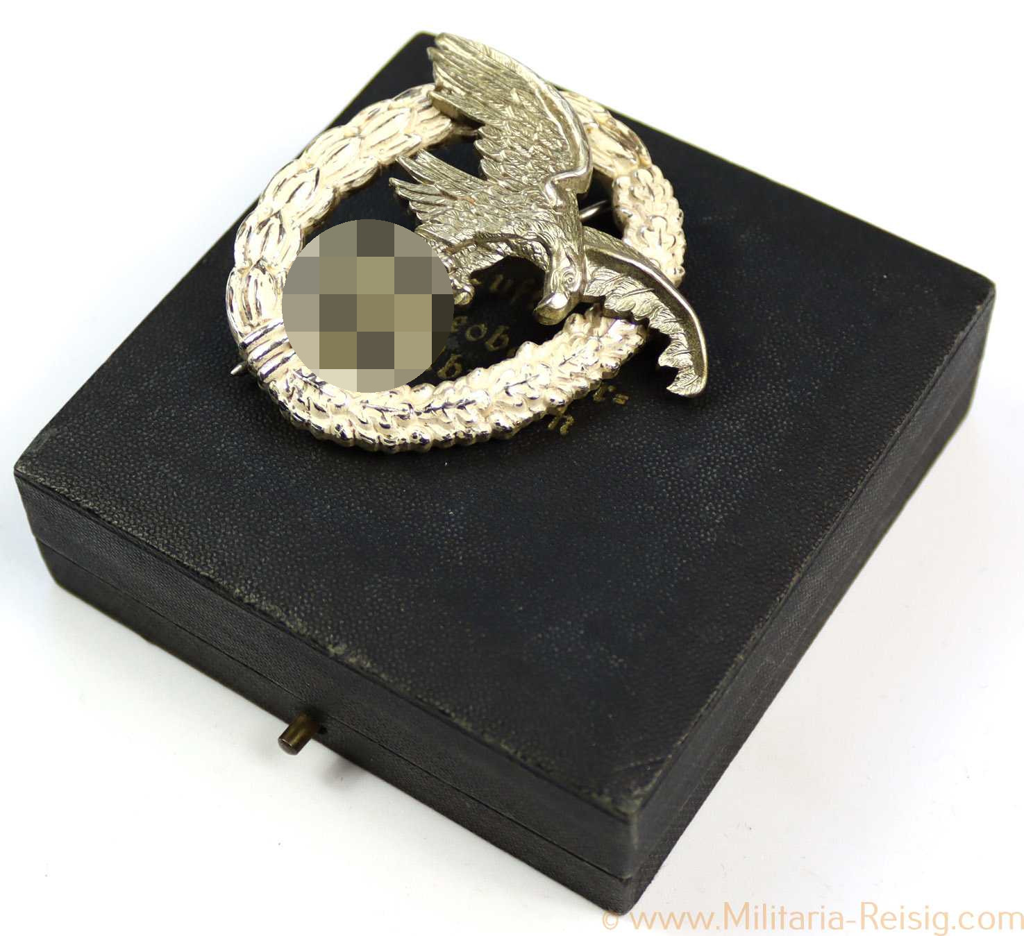 Beobachterabzeichen der Luftwaffe im Etui, Hersteller GWL