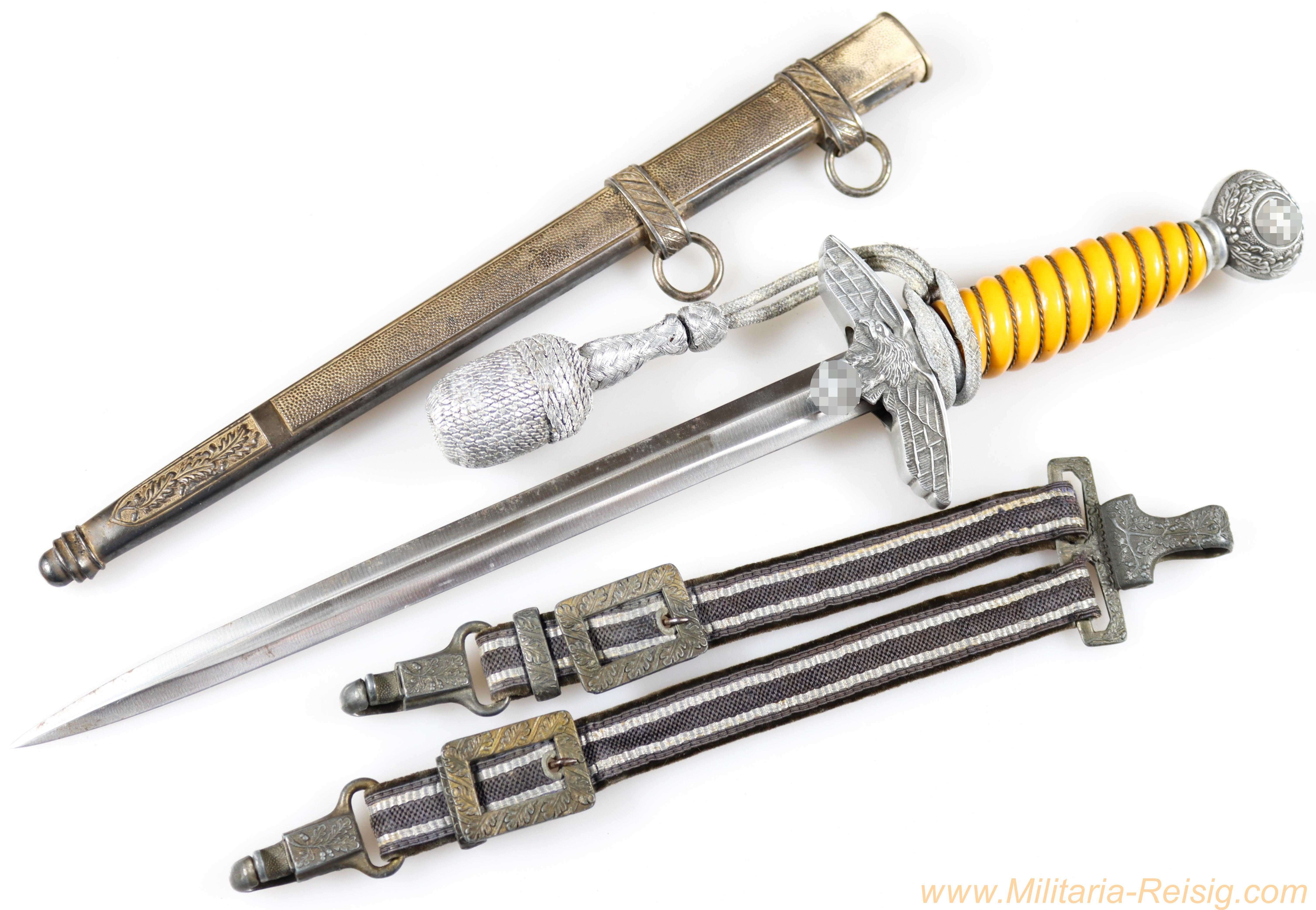 Luftwaffe Offiziersdolch mit Gehänge und Portepee, Hersteller Tiger, Solingen (Lauterjung & Co.)