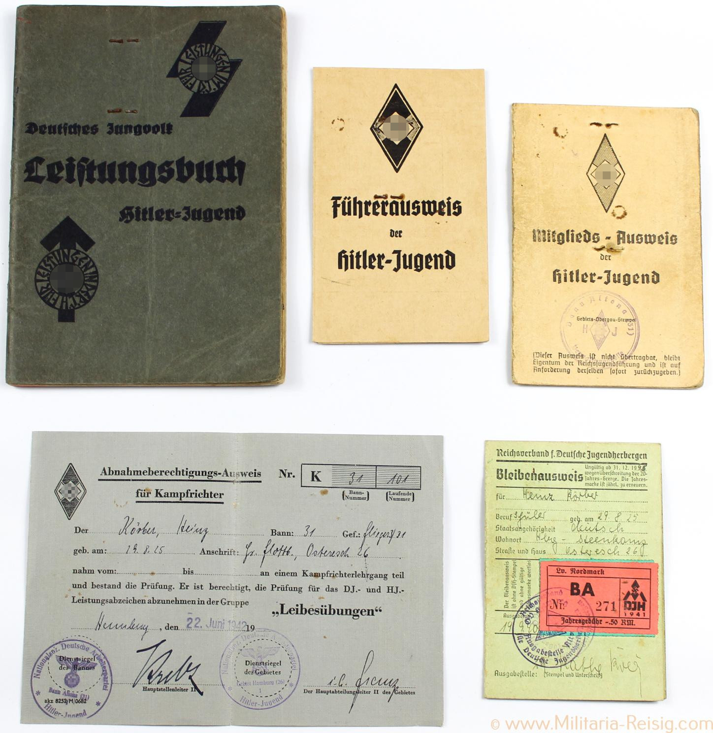 HJ Führernachlass eines Oberrottenführers, Fähnlein 17/31 Hamburg-Altona