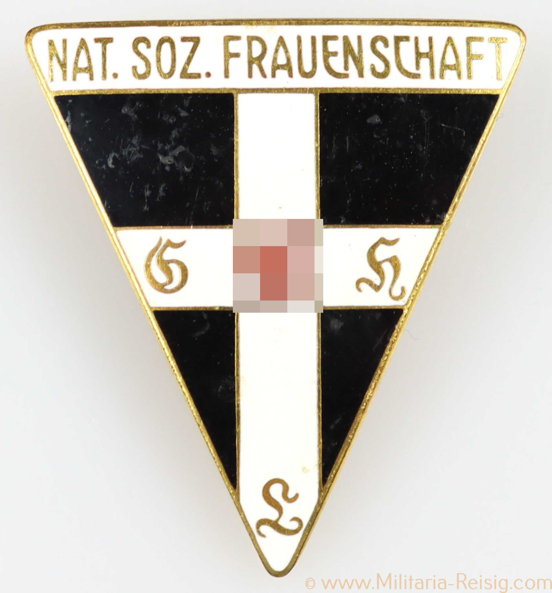 Ansteckbrosche Nat. Soz. Frauenschaft, Hersteller RZM 63, 43 mm