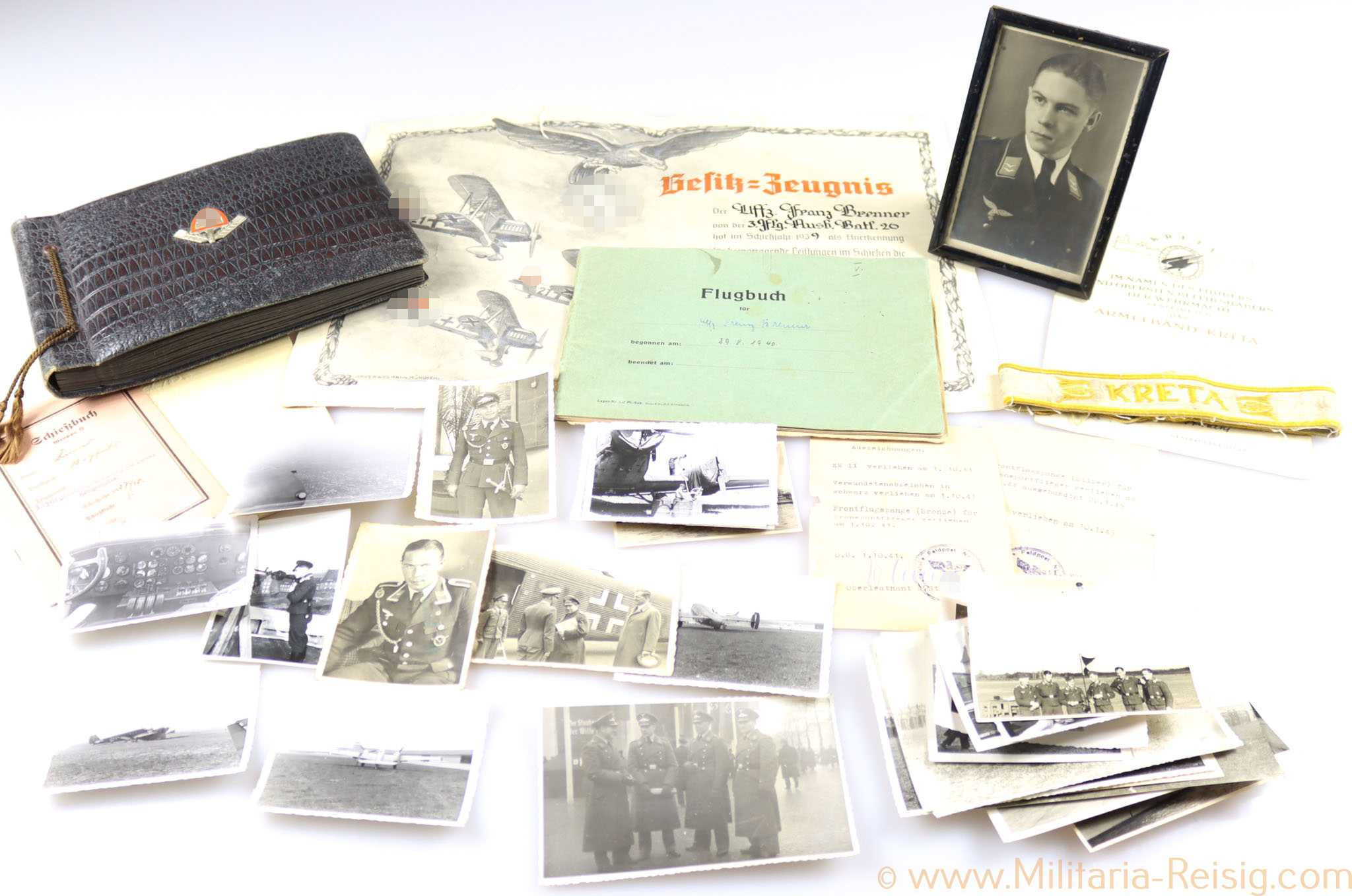 Nachlass des Unteroffiziers Franz Brenner, Kreta Ärmelband, Luftwaffe