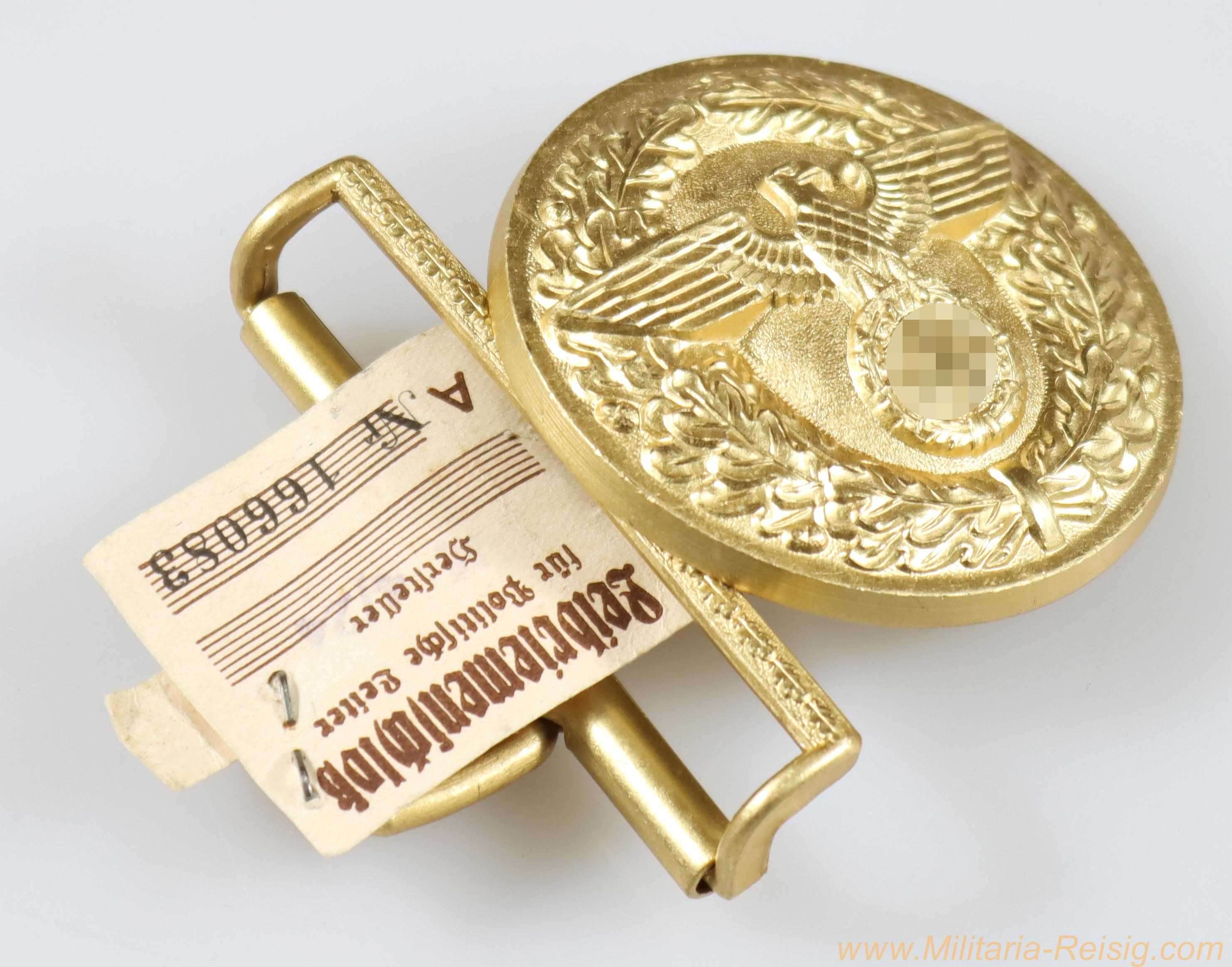 NSDAP Feldbindenschloss für Politische Leiter mit RZM-Etikett, Hersteller RZM M4/24