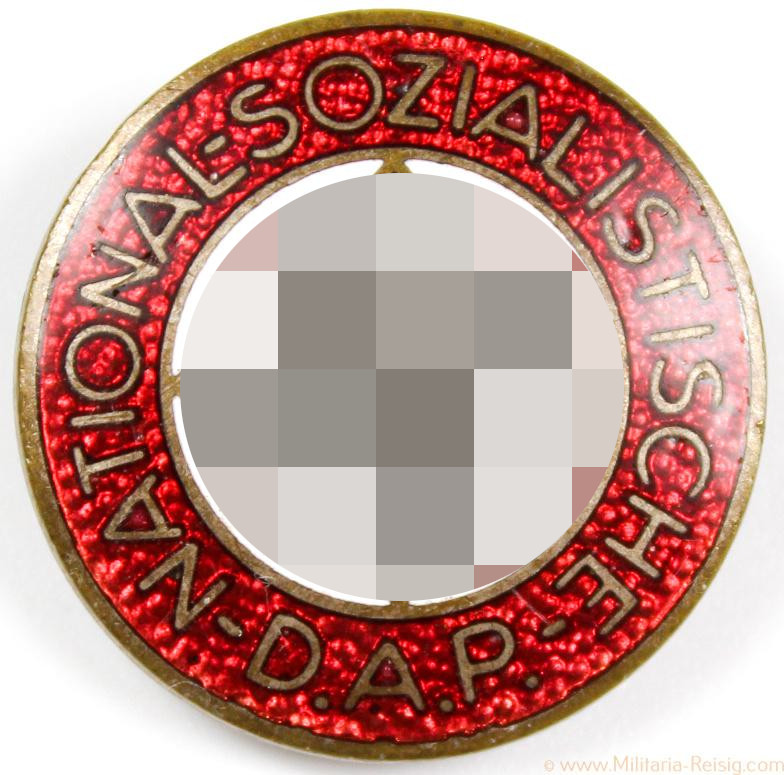 NSDAP Parteiabzeichen Knopfloch Version, Herst. RZM M1/149 (Lentwerk Brüder Schneider AG., Wien)