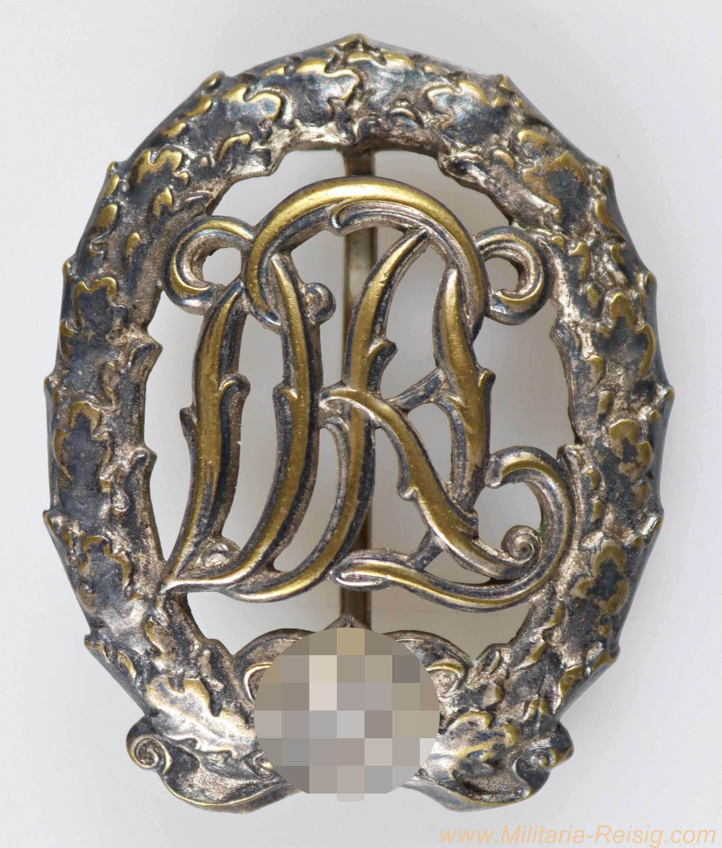 DRL Deutsches Reichssportabzeichen in Silber - Hersteller H. Wernstein, Jena-Löbstedt