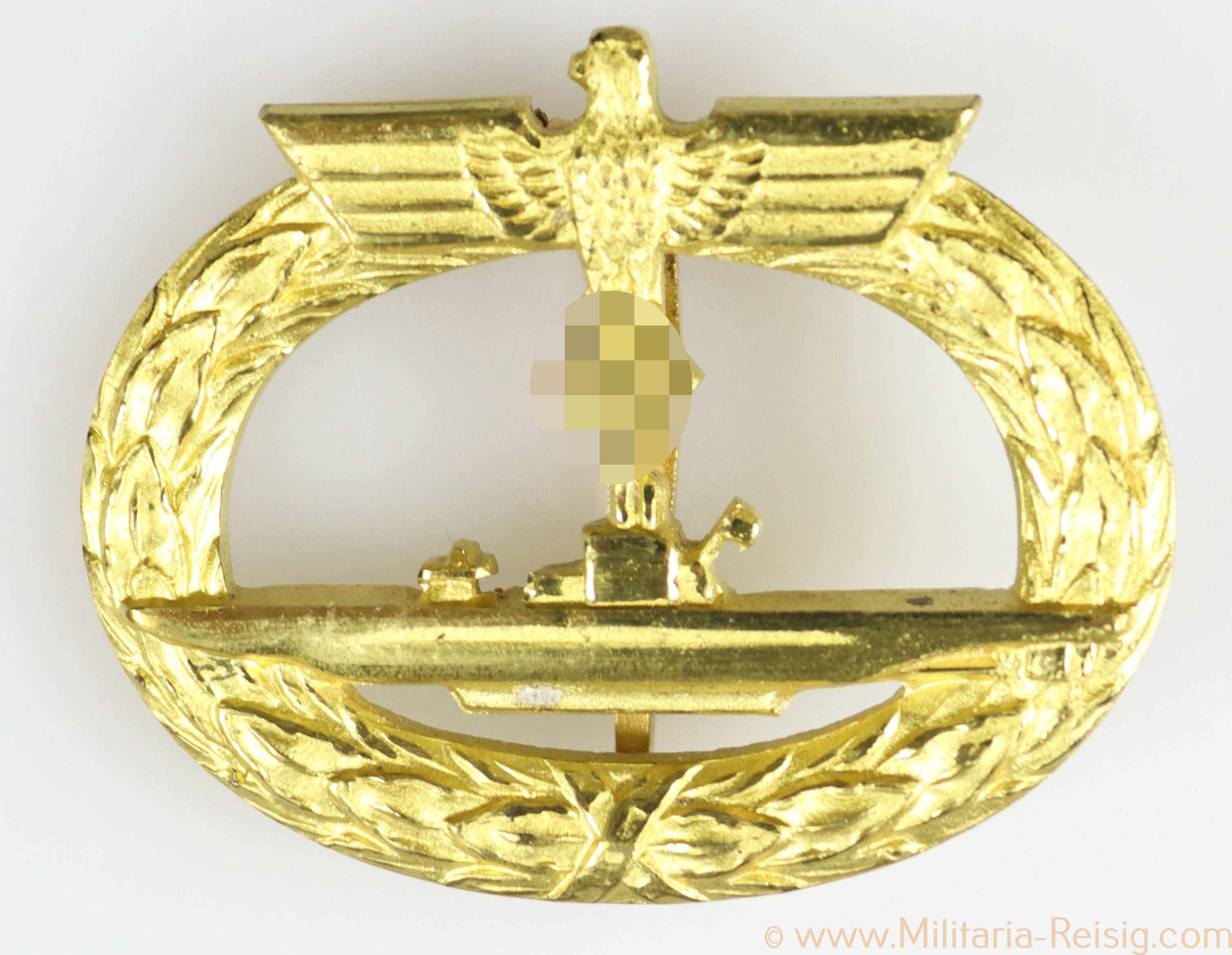 U-Boot-Kriegsabzeichen 1939 und Miniatur, Hersteller Schwerin Berlin
