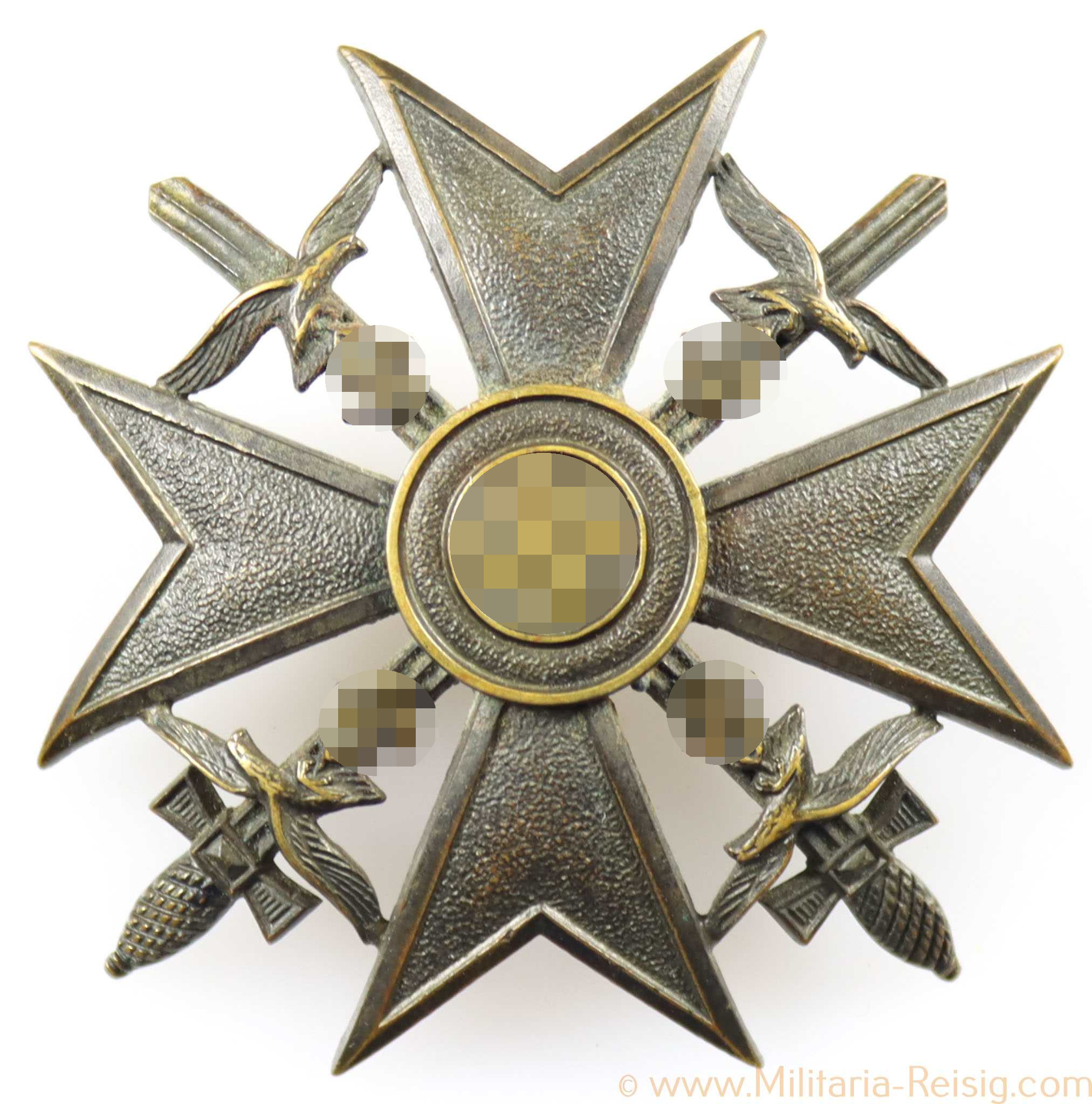 Spanienkreuz in Bronze mit Schwertern