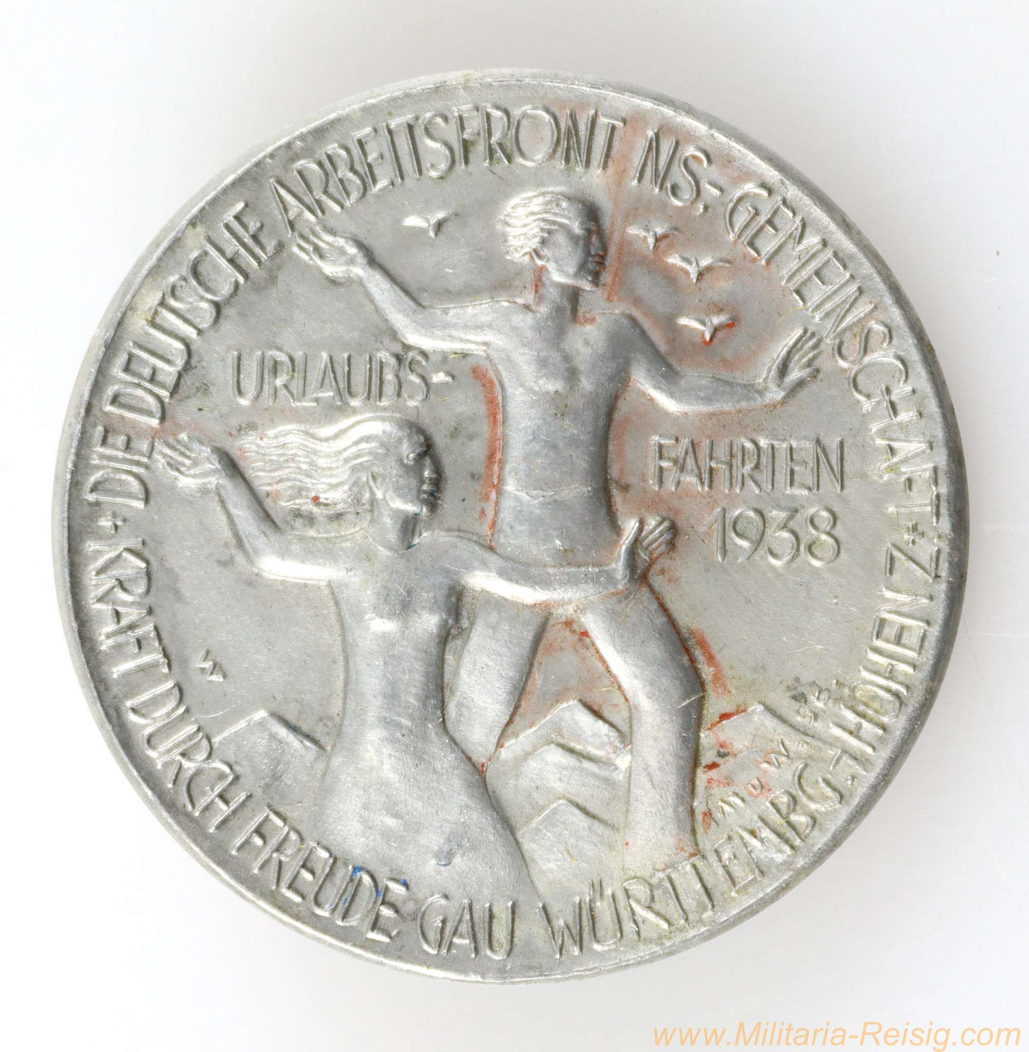 Abzeichen Urlaubsfahrten 1938 NSG Kraft durch Freude Abzeichen, Gau Württemberg-Hohenzollern
