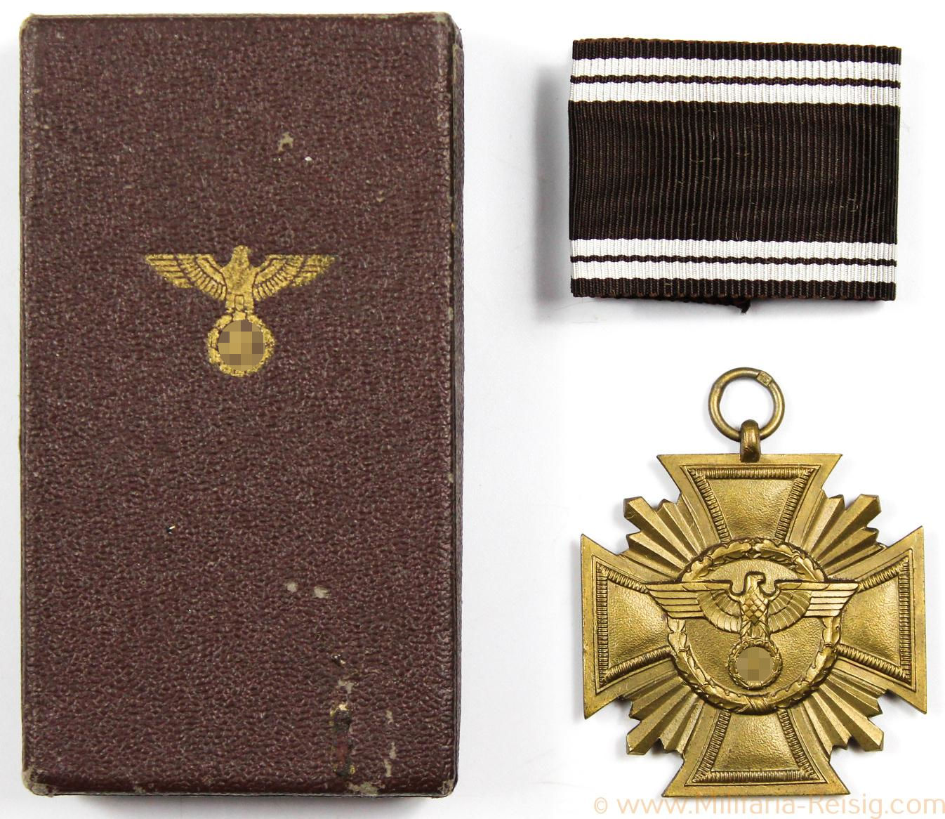 Dienstauszeichnung der NSDAP 1.Stufe Bronze im Etui, Herst. 15 (Karl Wurster, Markneukirchen)