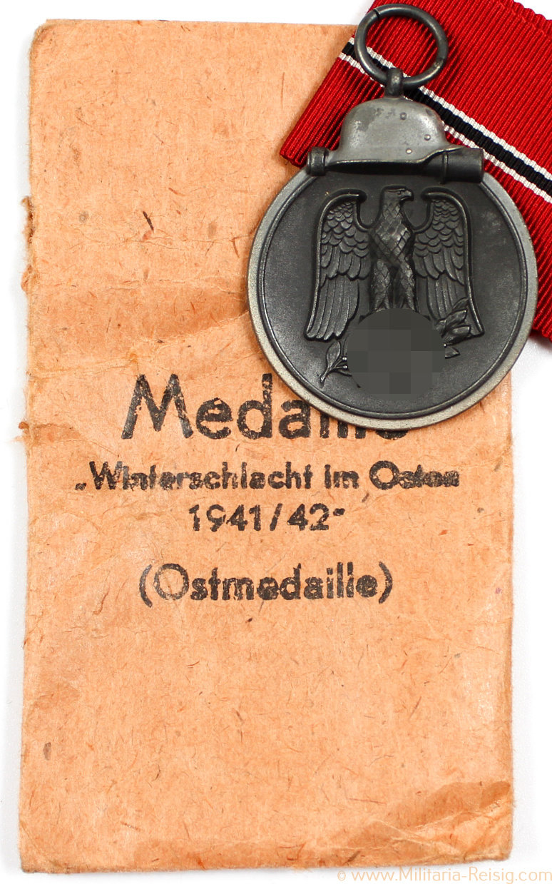 Ostmedaille mit Verleihungstüte, Herst. Friedrich Keller, Oberstein