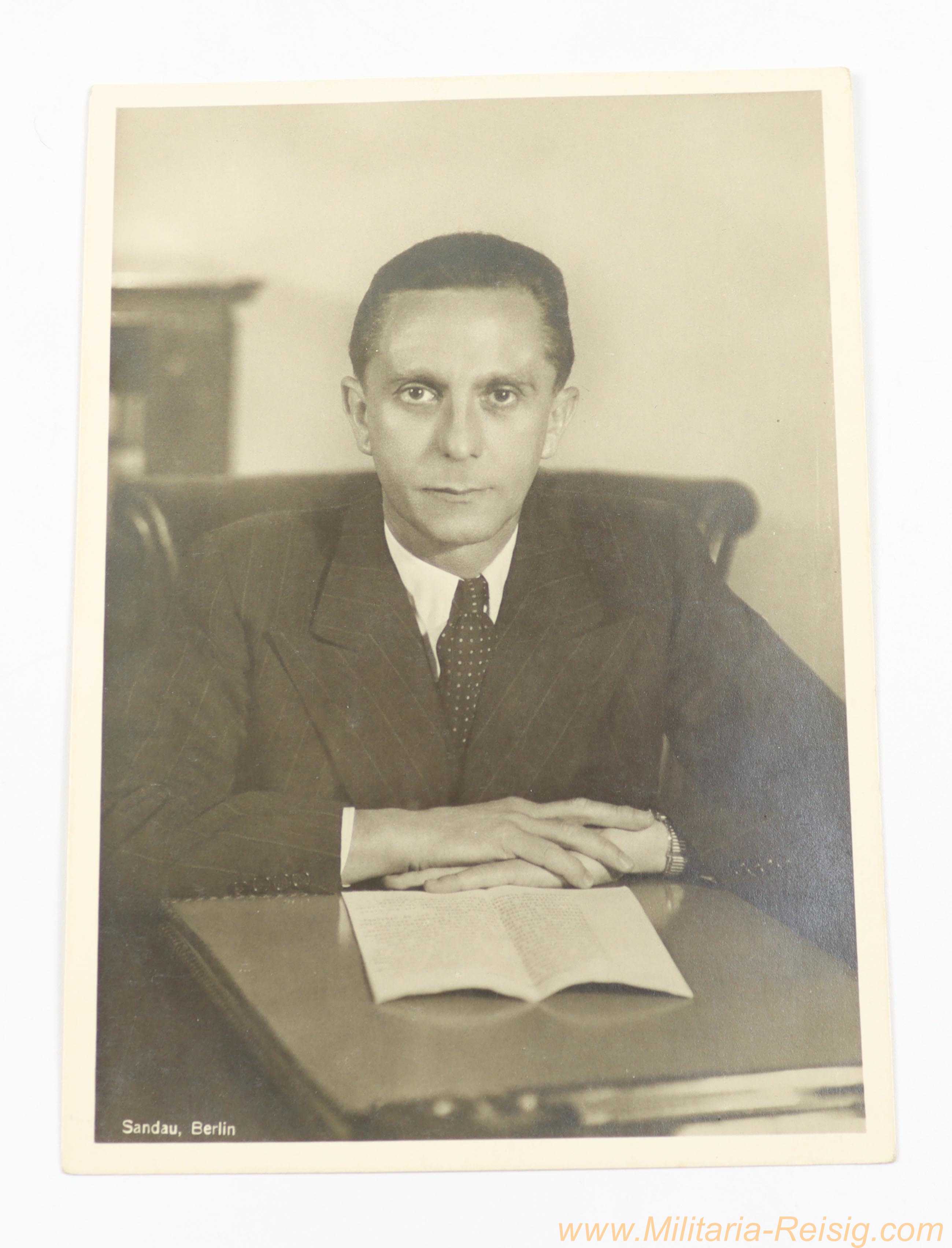 Propaganda-Postkarte Joseph Goebbels, Foto Sandau Berlin, Film-Foto-Verlag